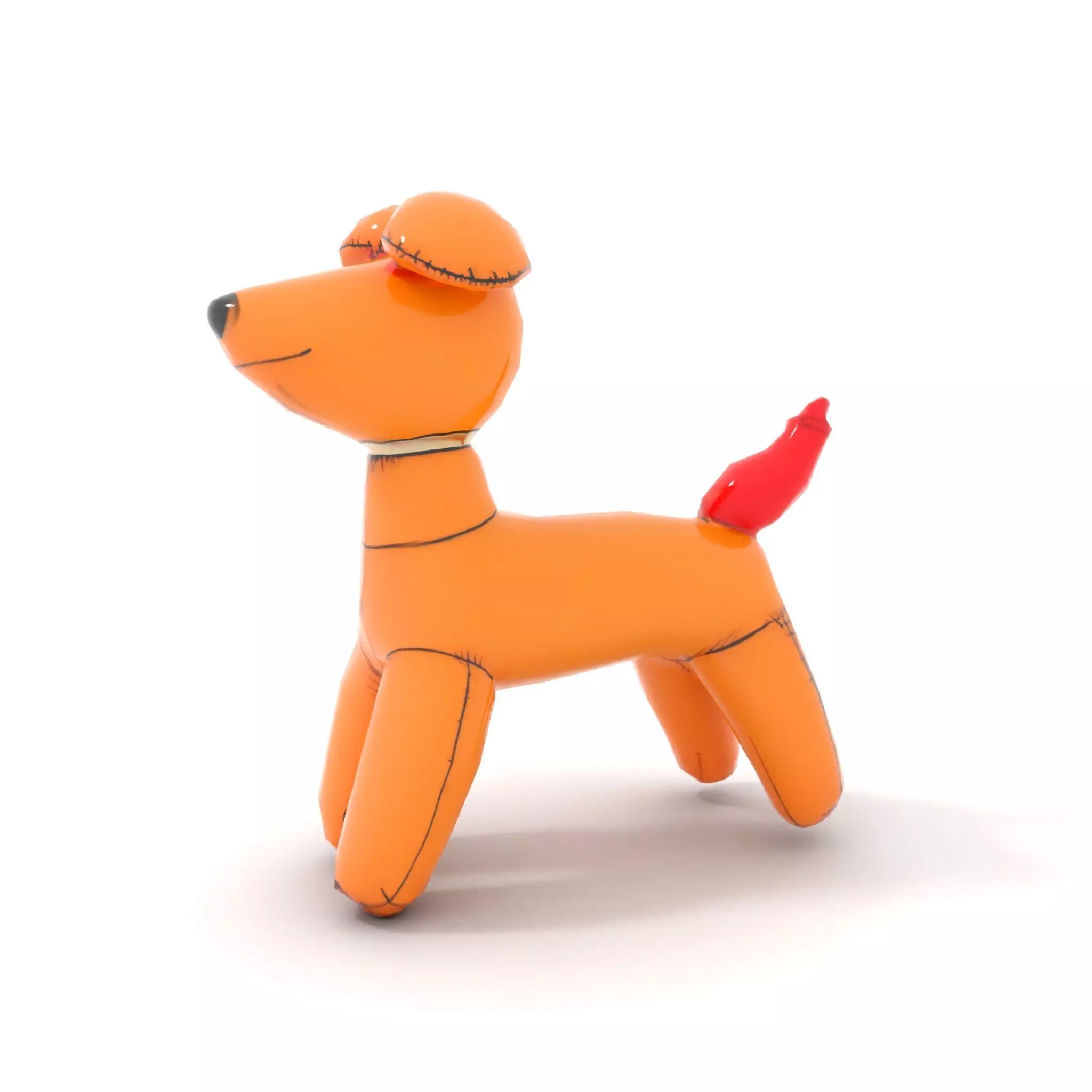 Inflatable Balloon Dog Model Pack for Animation and Games Low-poly 3D model_7