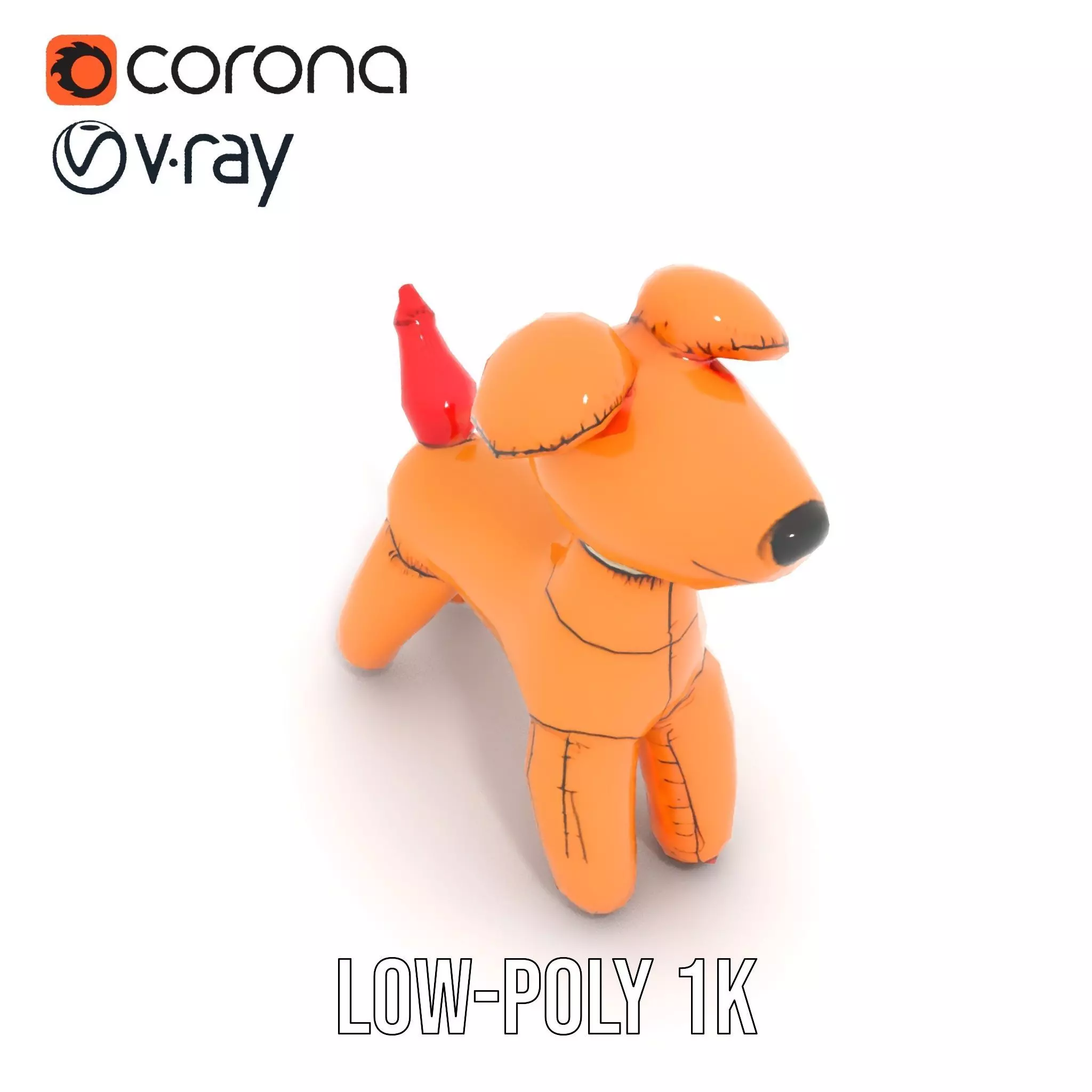 Inflatable Balloon Dog Model Pack for Animation and Games Low-poly 3D model_28