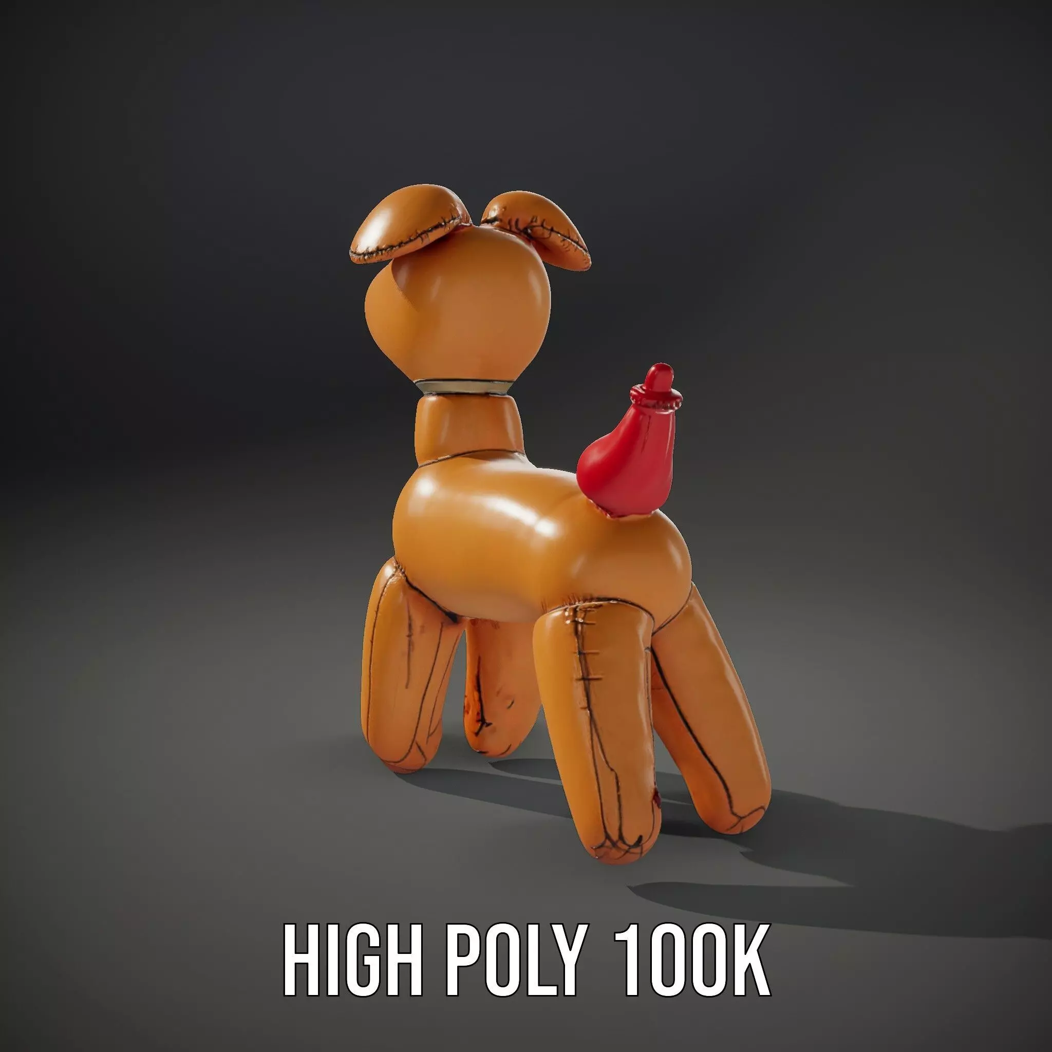 Inflatable Balloon Dog Model Pack for Animation and Games Low-poly 3D model_8