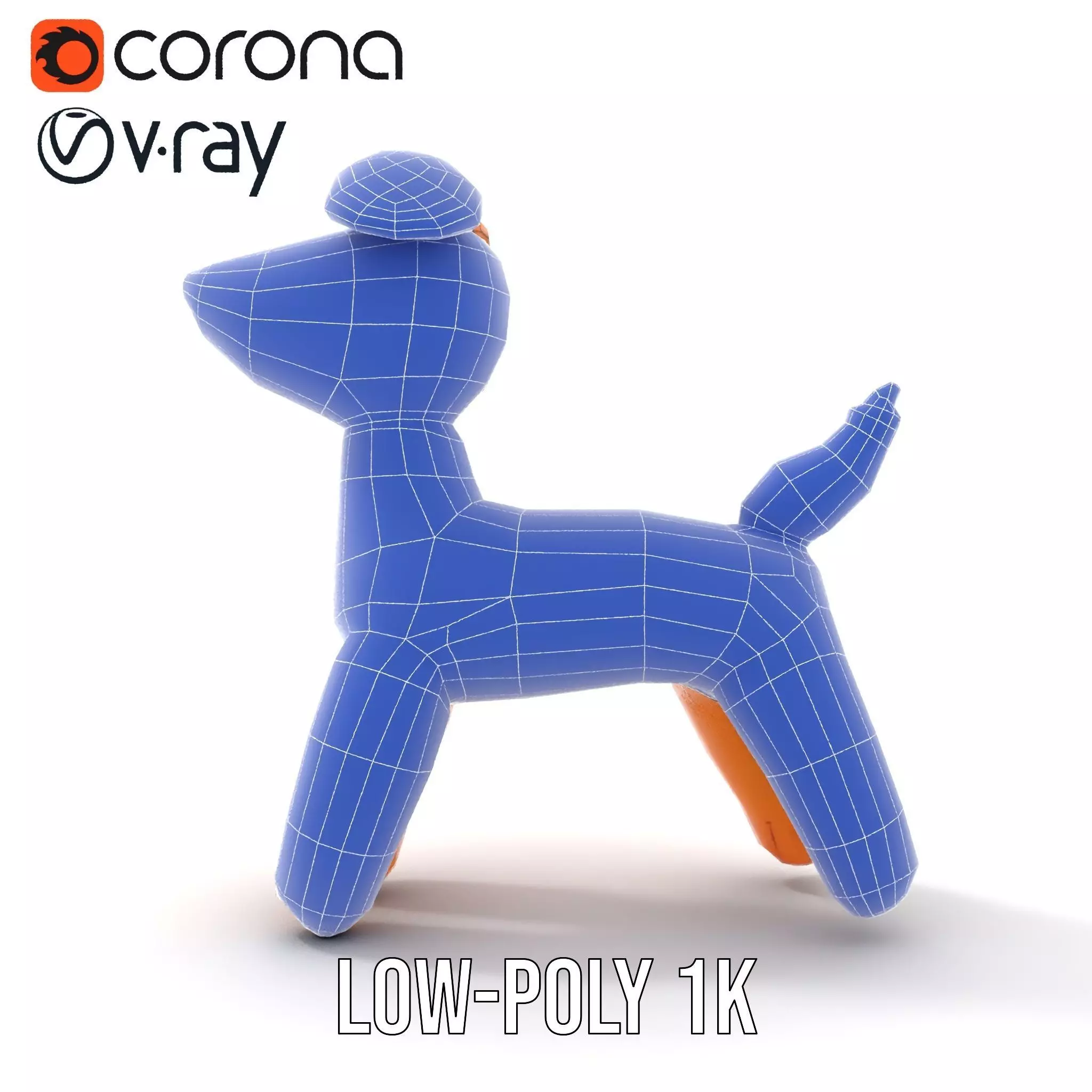 Inflatable Balloon Dog Model Pack for Animation and Games Low-poly 3D model_19