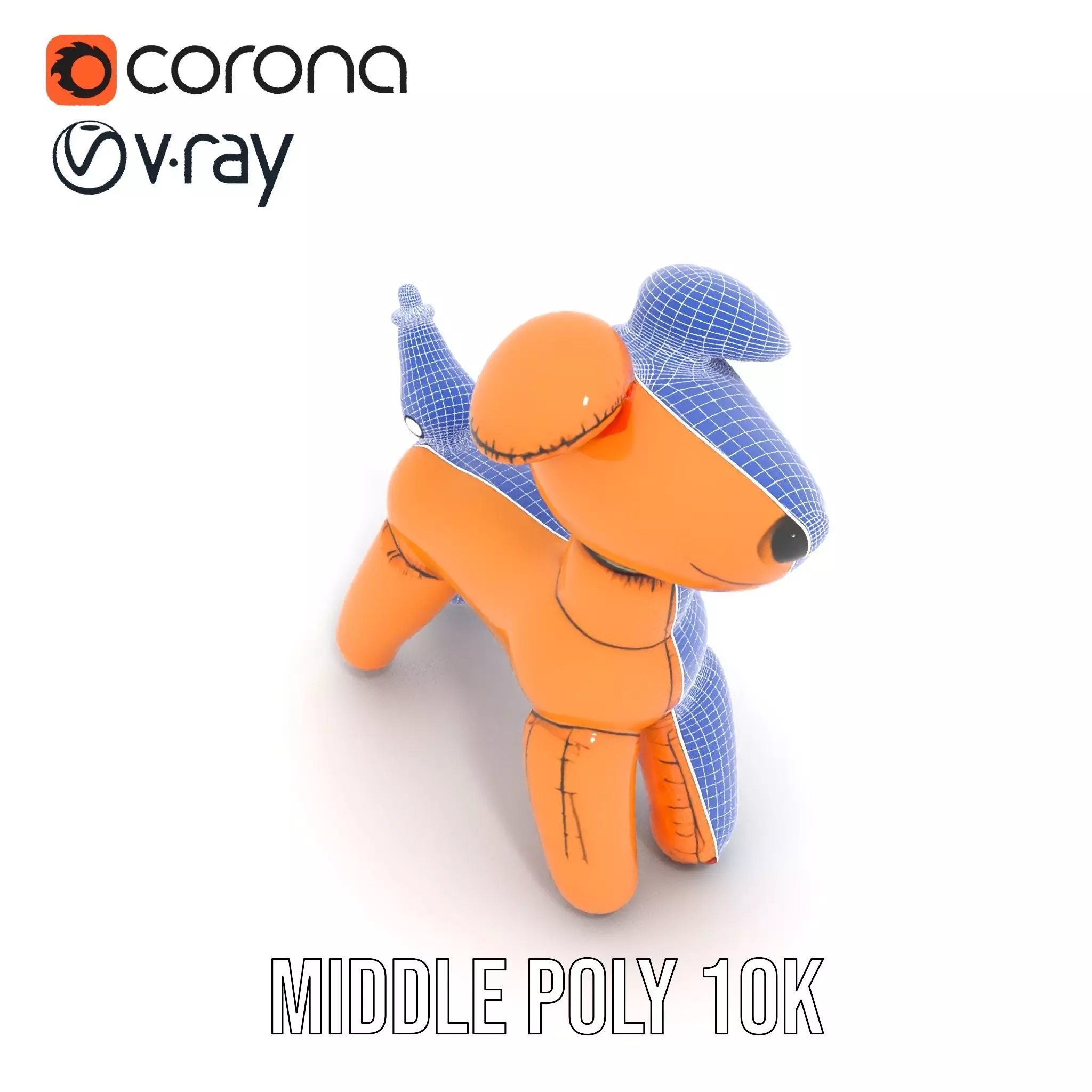 Inflatable Balloon Dog Model Pack for Animation and Games Low-poly 3D model_13