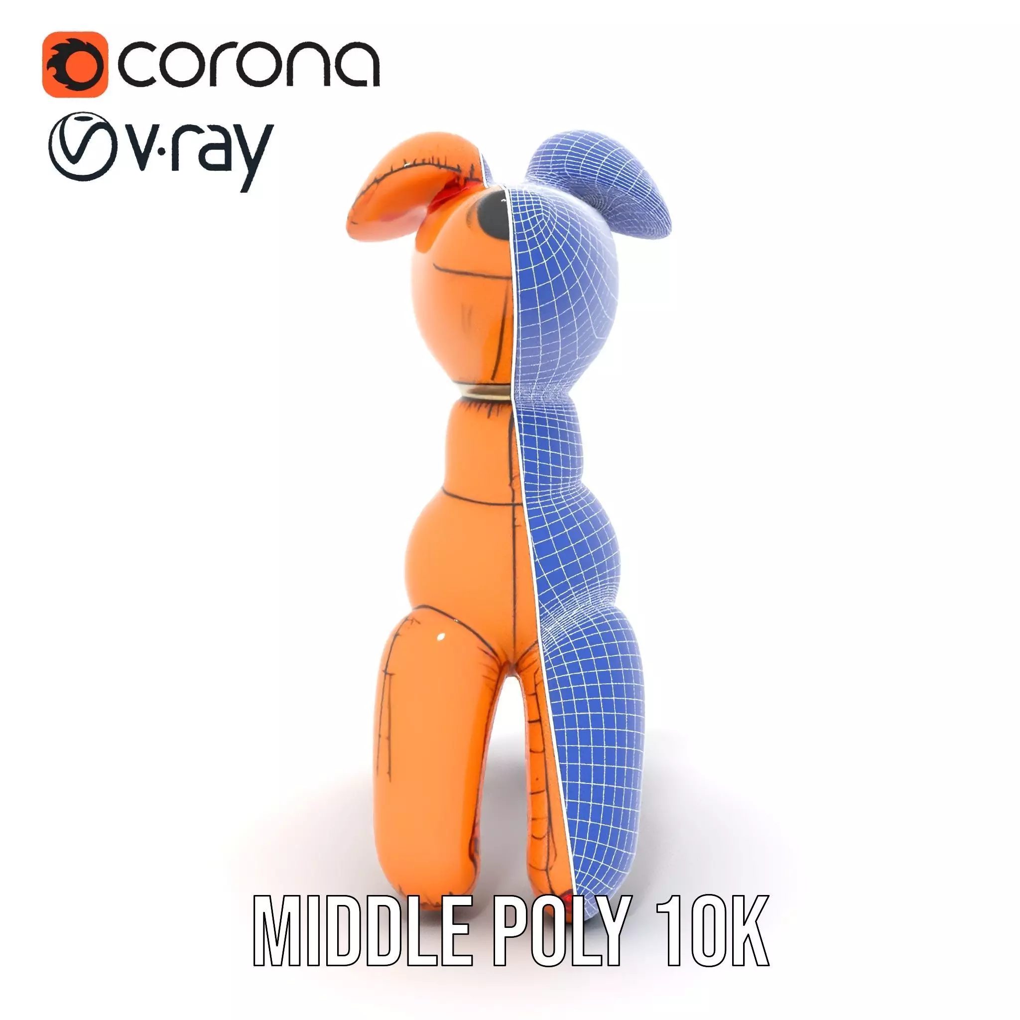 Inflatable Balloon Dog Model Pack for Animation and Games Low-poly 3D model_29