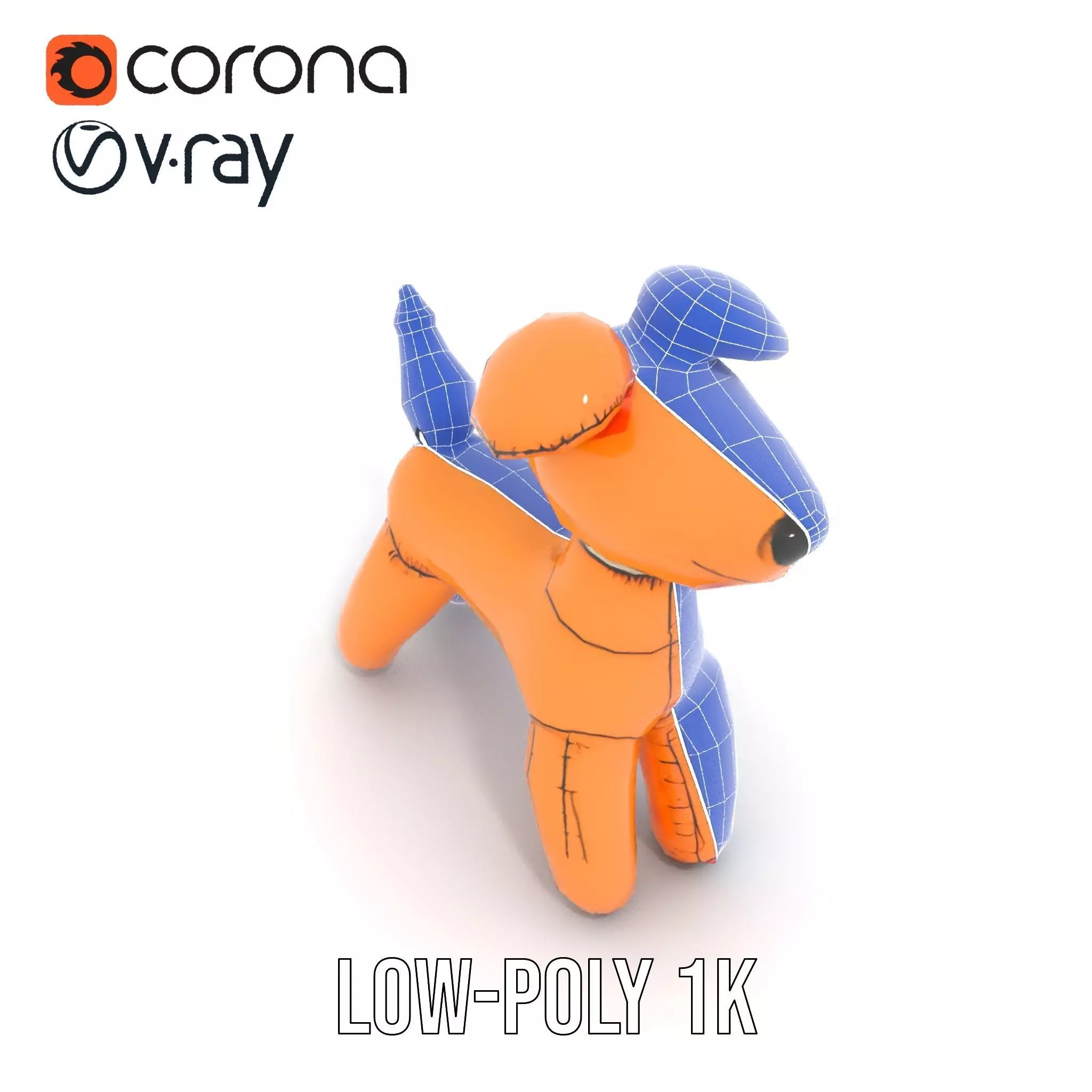 Inflatable Balloon Dog Model Pack for Animation and Games Low-poly 3D model_17