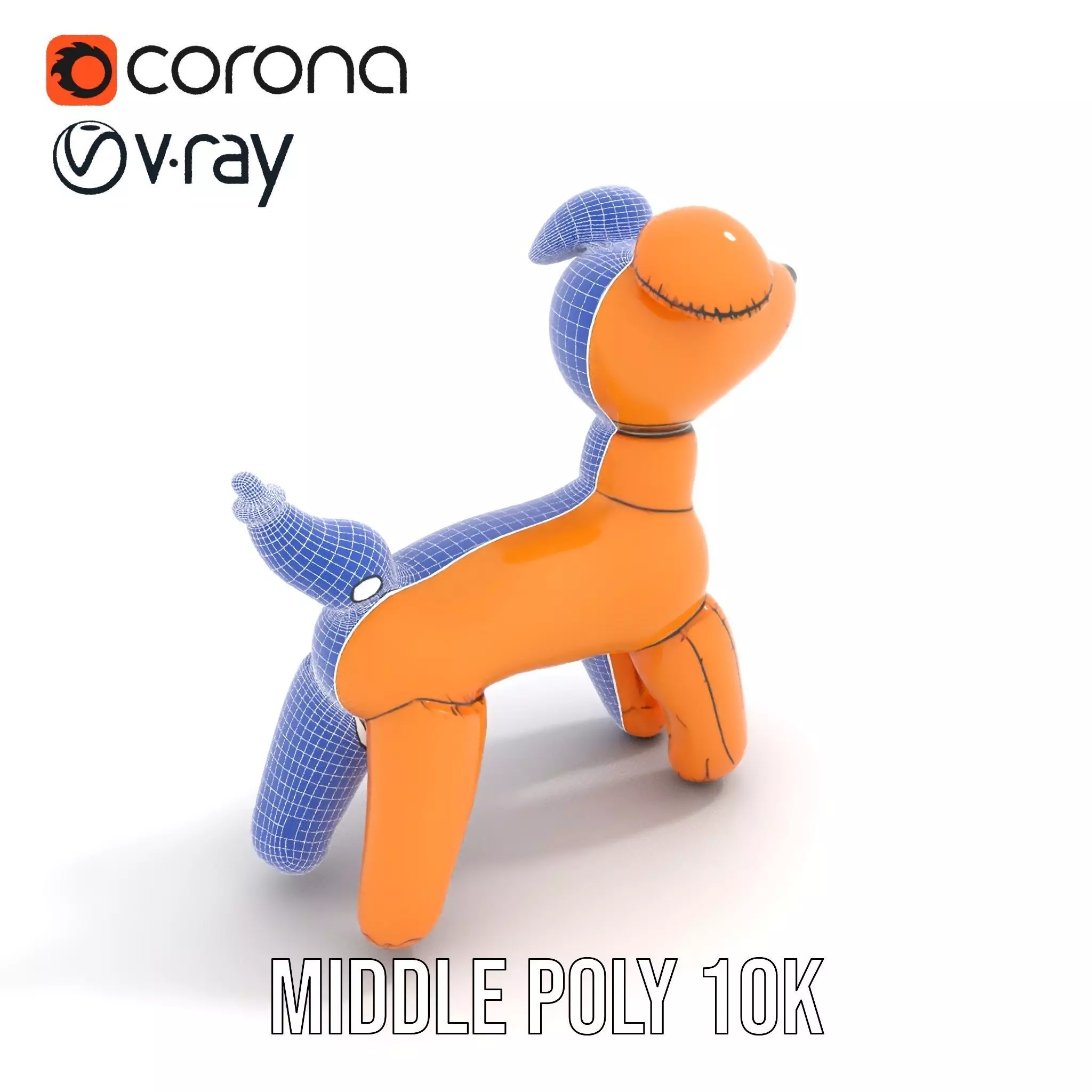 Inflatable Balloon Dog Model Pack for Animation and Games Low-poly 3D model_16
