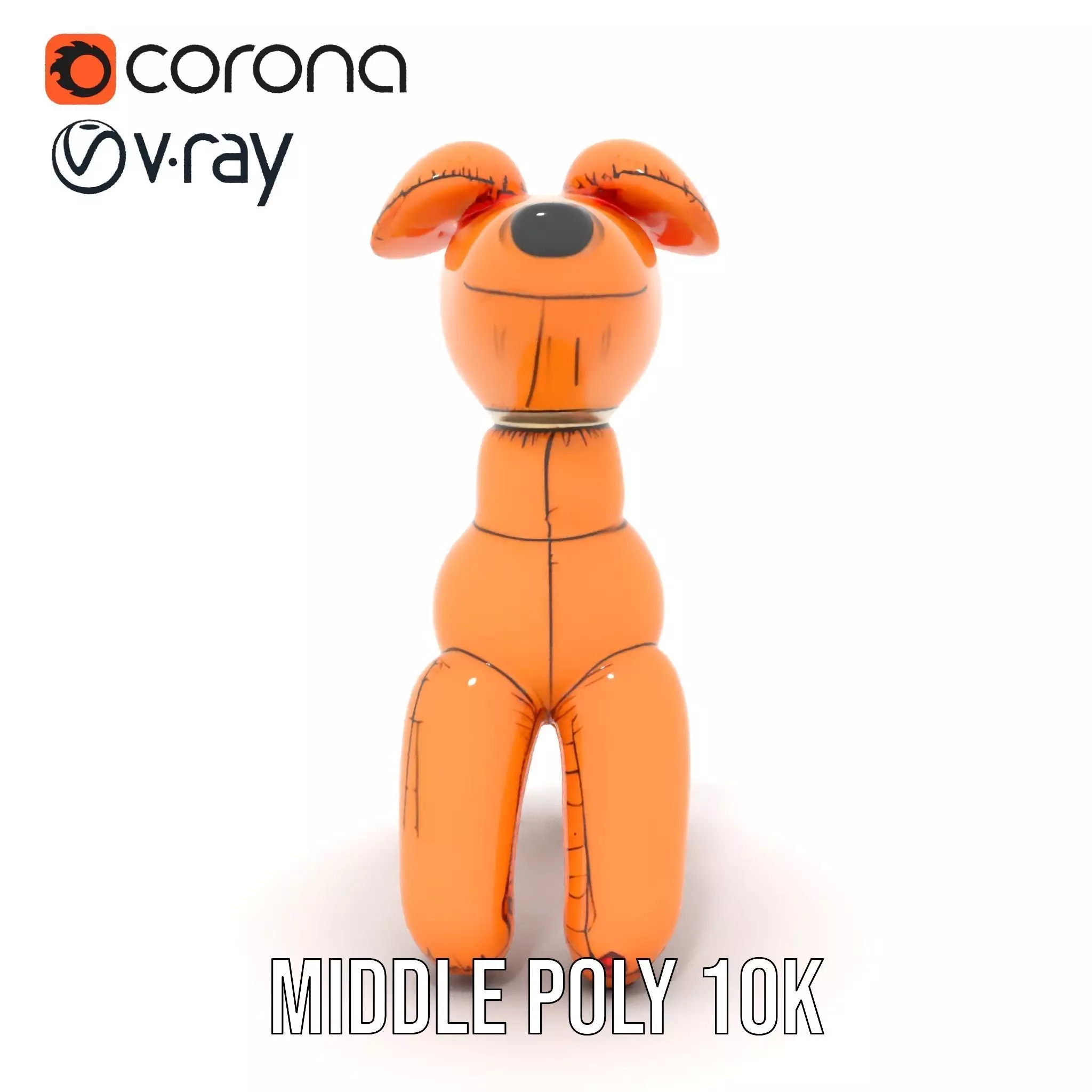 Inflatable Balloon Dog Model Pack for Animation and Games Low-poly 3D model_21