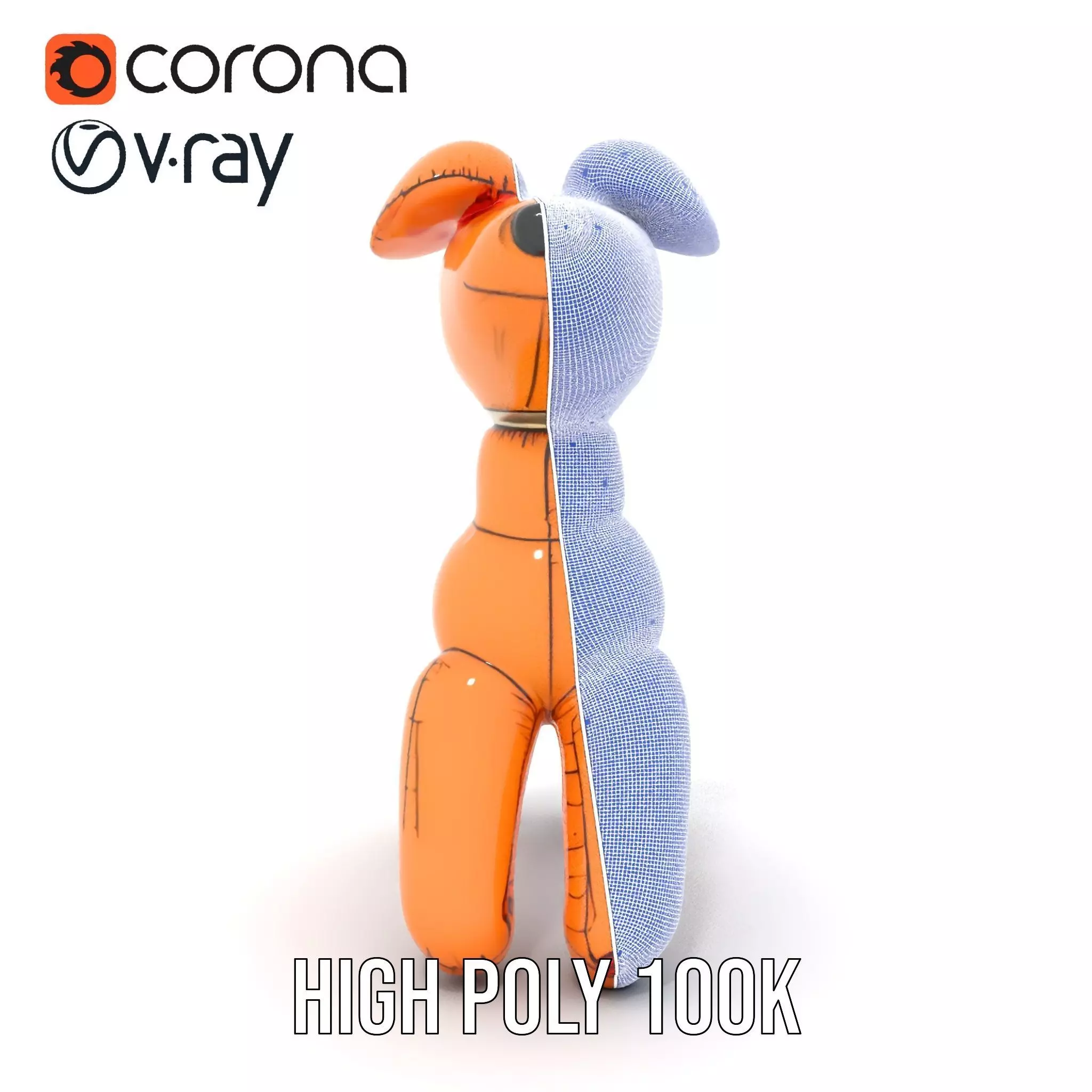 Inflatable Balloon Dog Model Pack for Animation and Games Low-poly 3D model_33