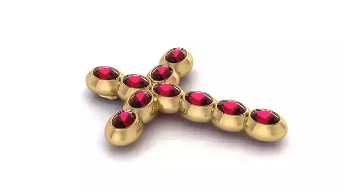 Garnet Cross Pendant 3D print model