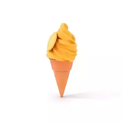Mango Ice Cream Cone Model Pack with Swirl Design