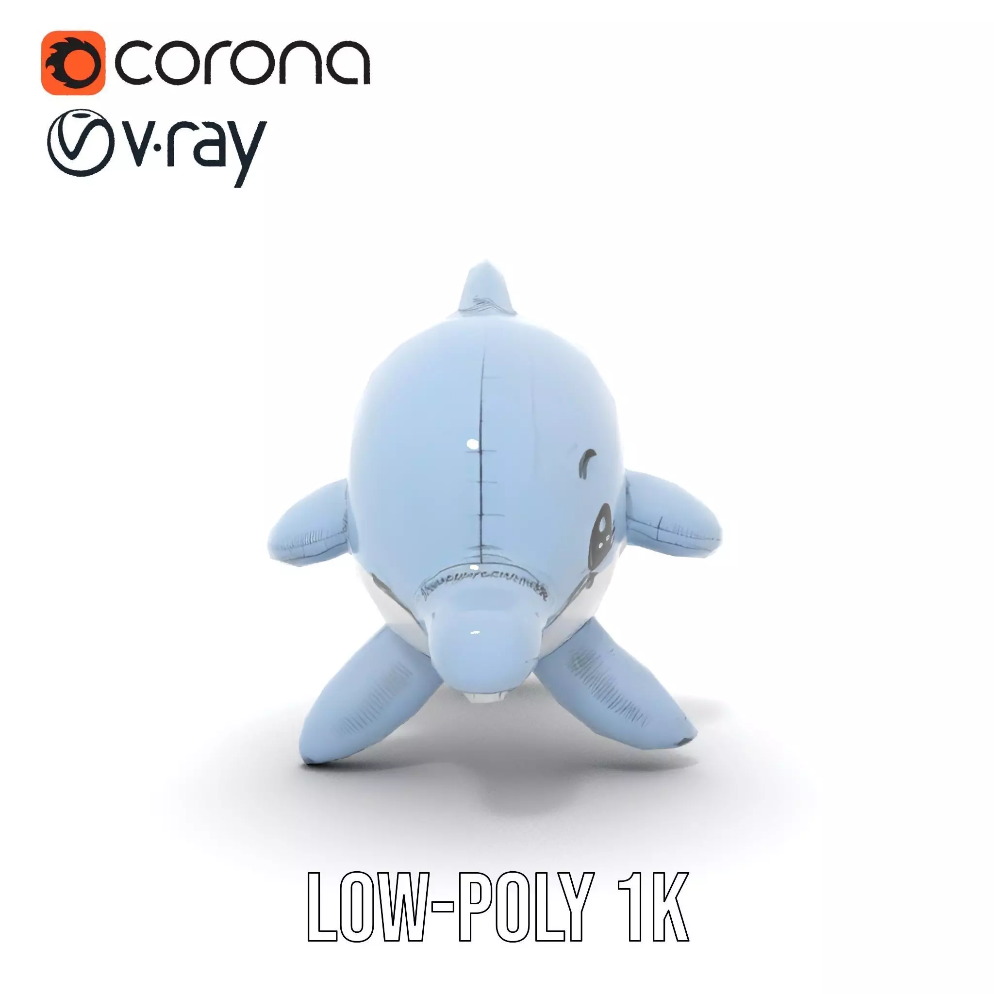 Inflatable Dolphin Toy Model Pack for Rendering Low-poly 3D model_8