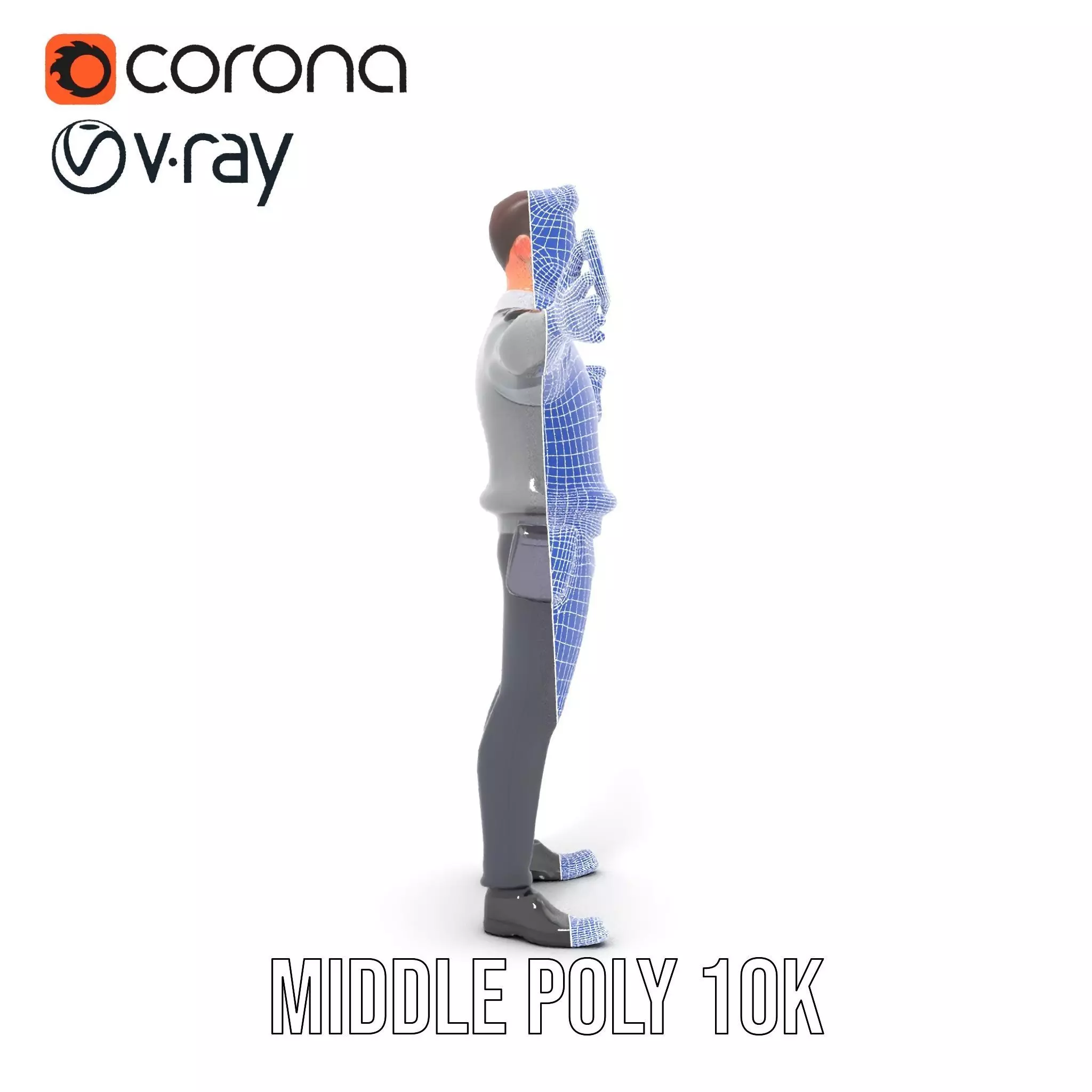 Police Officer Character Model Pack with Uniform and Accessories Low-poly 3D model_29