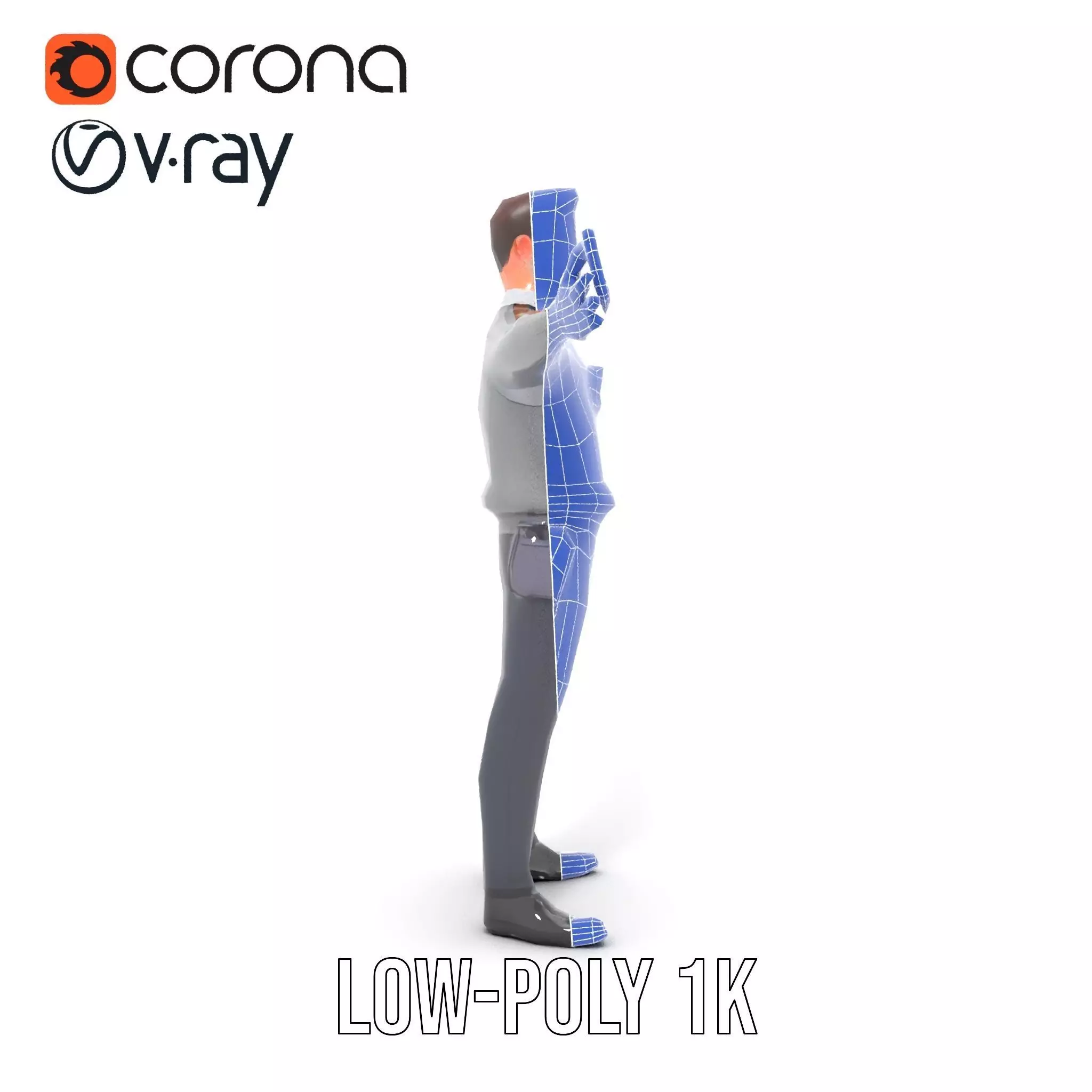 Police Officer Character Model Pack with Uniform and Accessories Low-poly 3D model_30