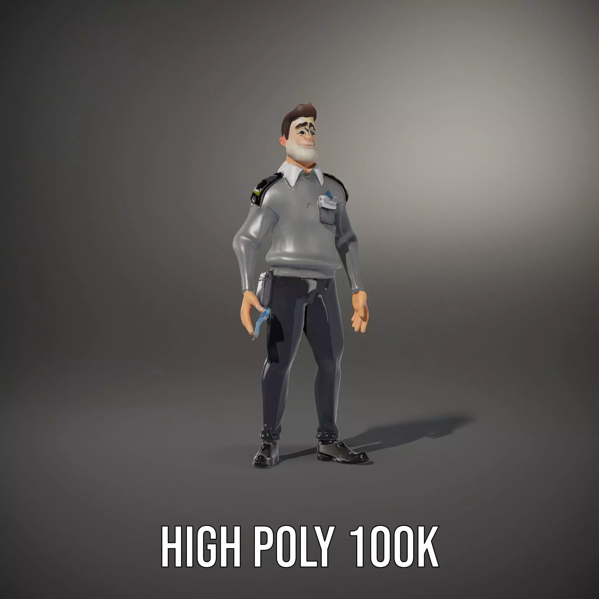 Police Officer Character Model Pack with Uniform and Accessories Low-poly 3D model_34