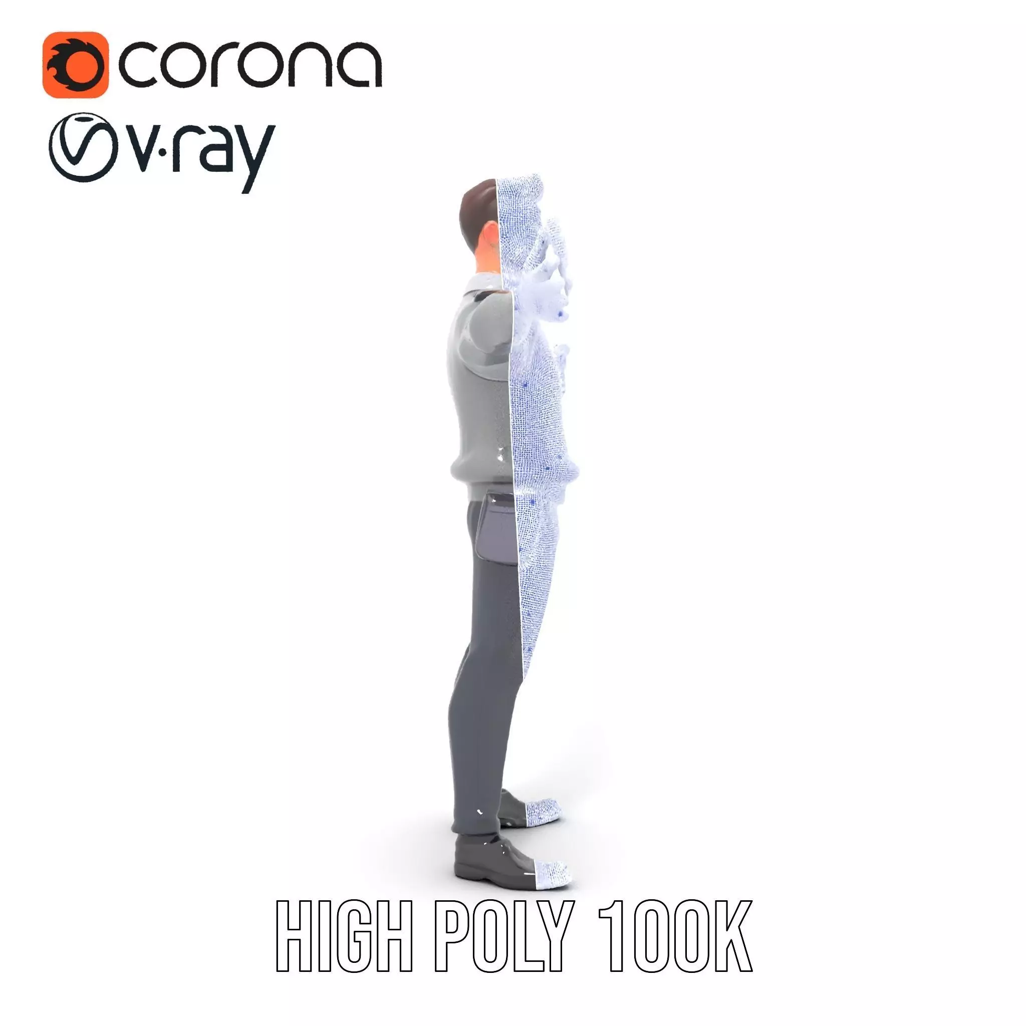 Police Officer Character Model Pack with Uniform and Accessories Low-poly 3D model_14