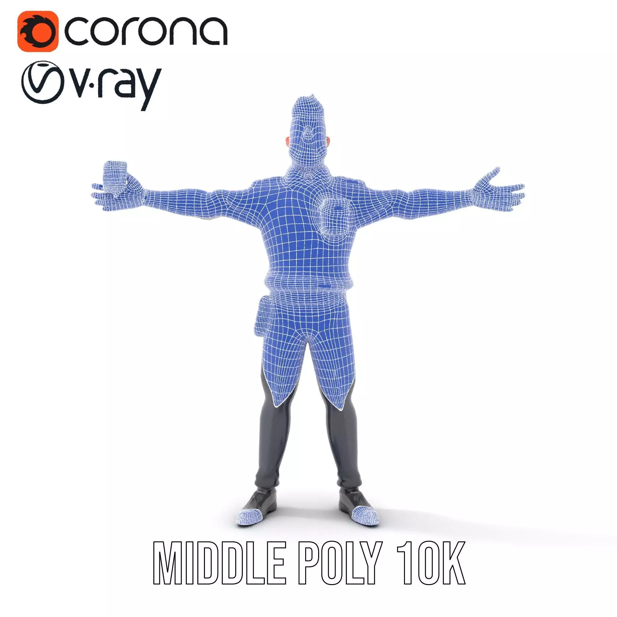 Police Officer Character Model Pack with Uniform and Accessories Low-poly 3D model_5