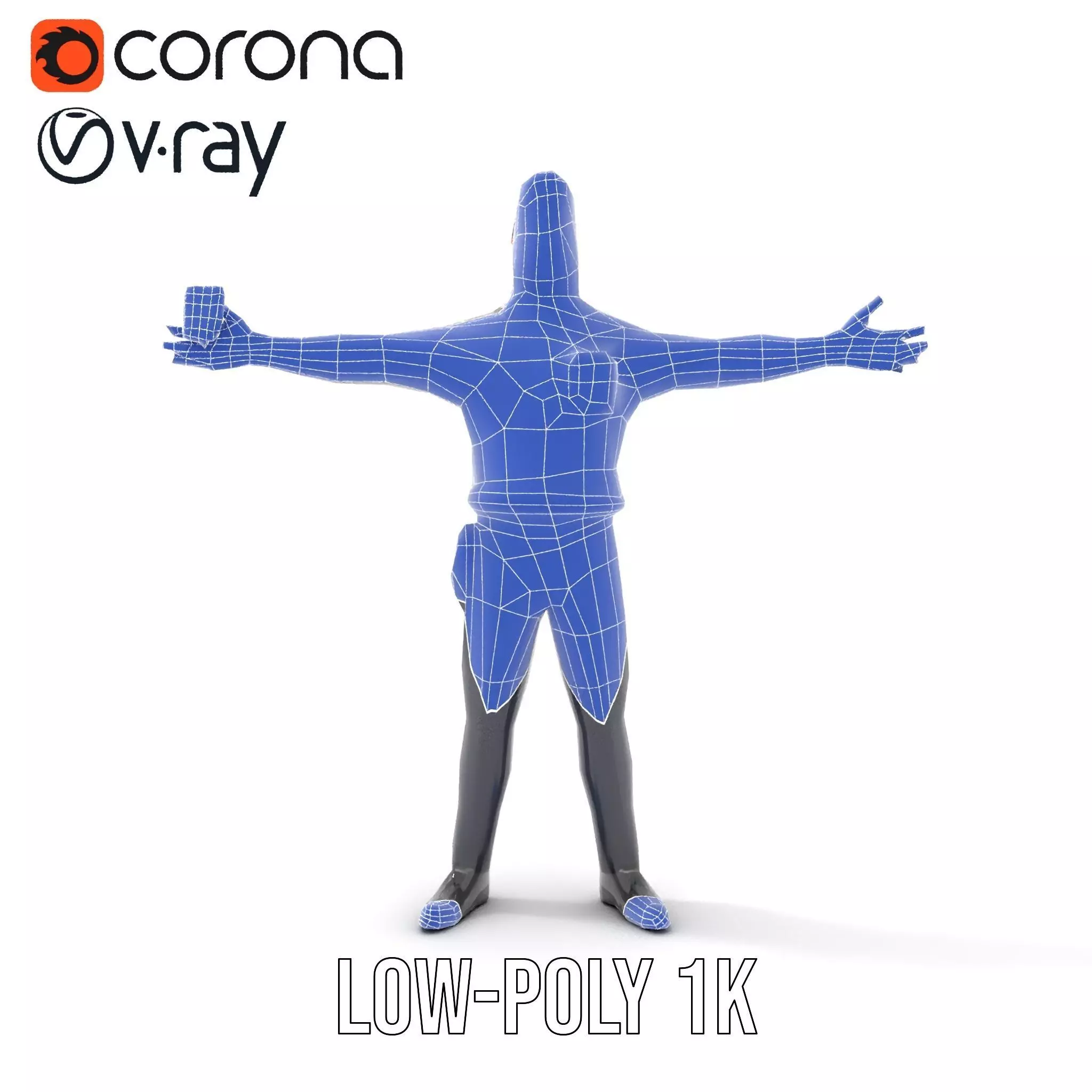 Police Officer Character Model Pack with Uniform and Accessories Low-poly 3D model_16