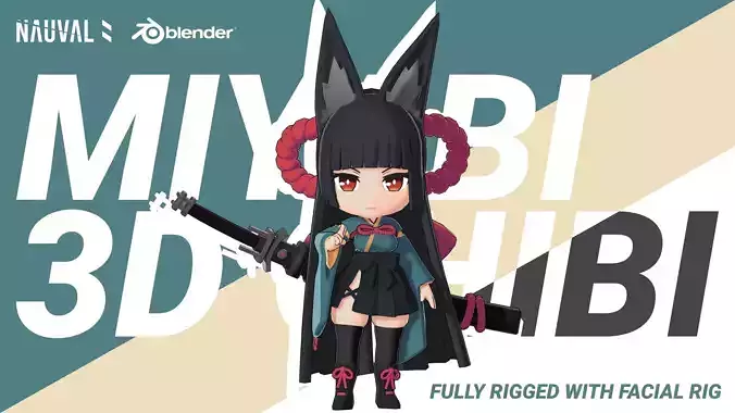 Hoshimi Miyabi from ZZZ - Fully Rigged Anime Girl Blender Low-poly 3D model