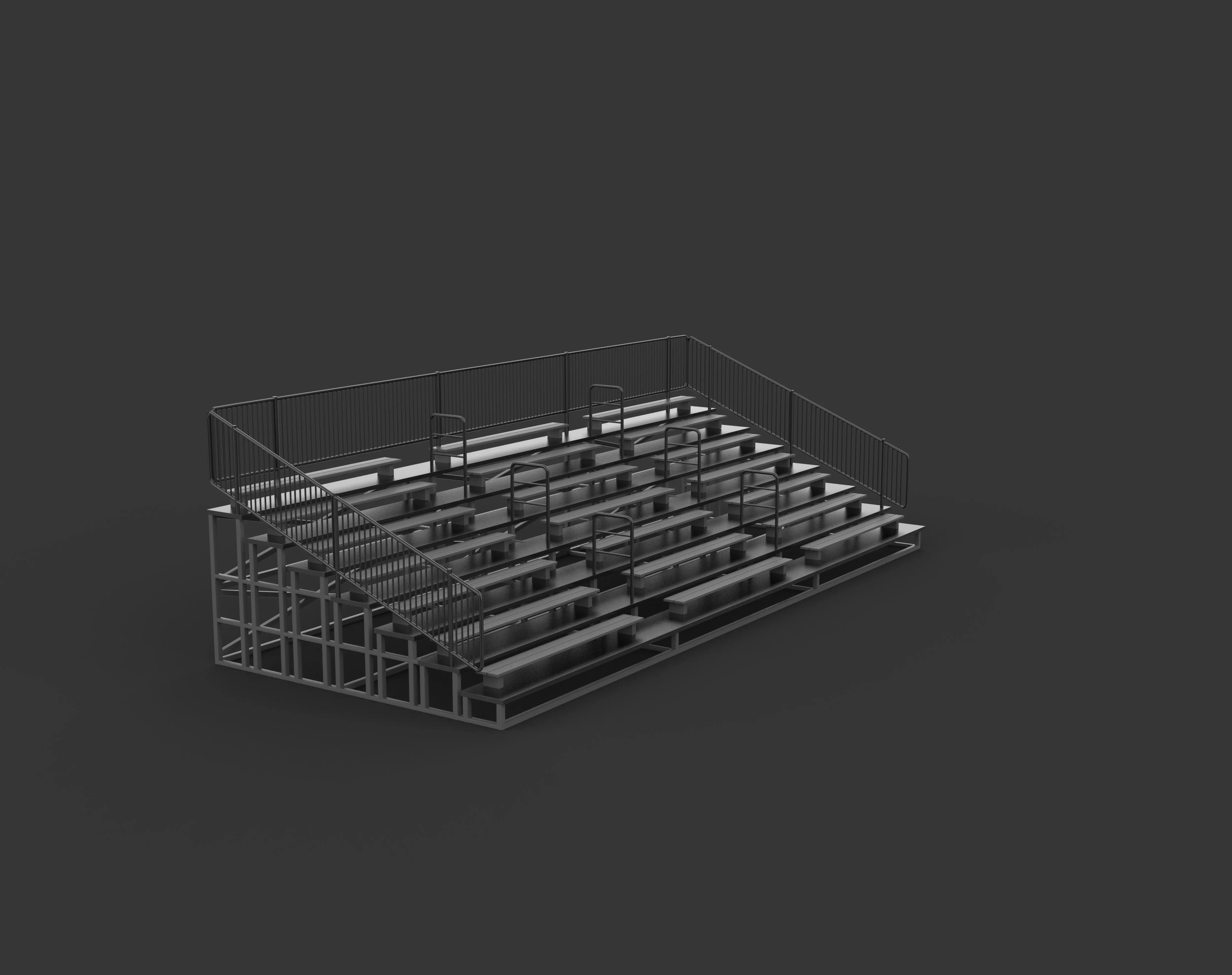 Bleachers 3D model_2