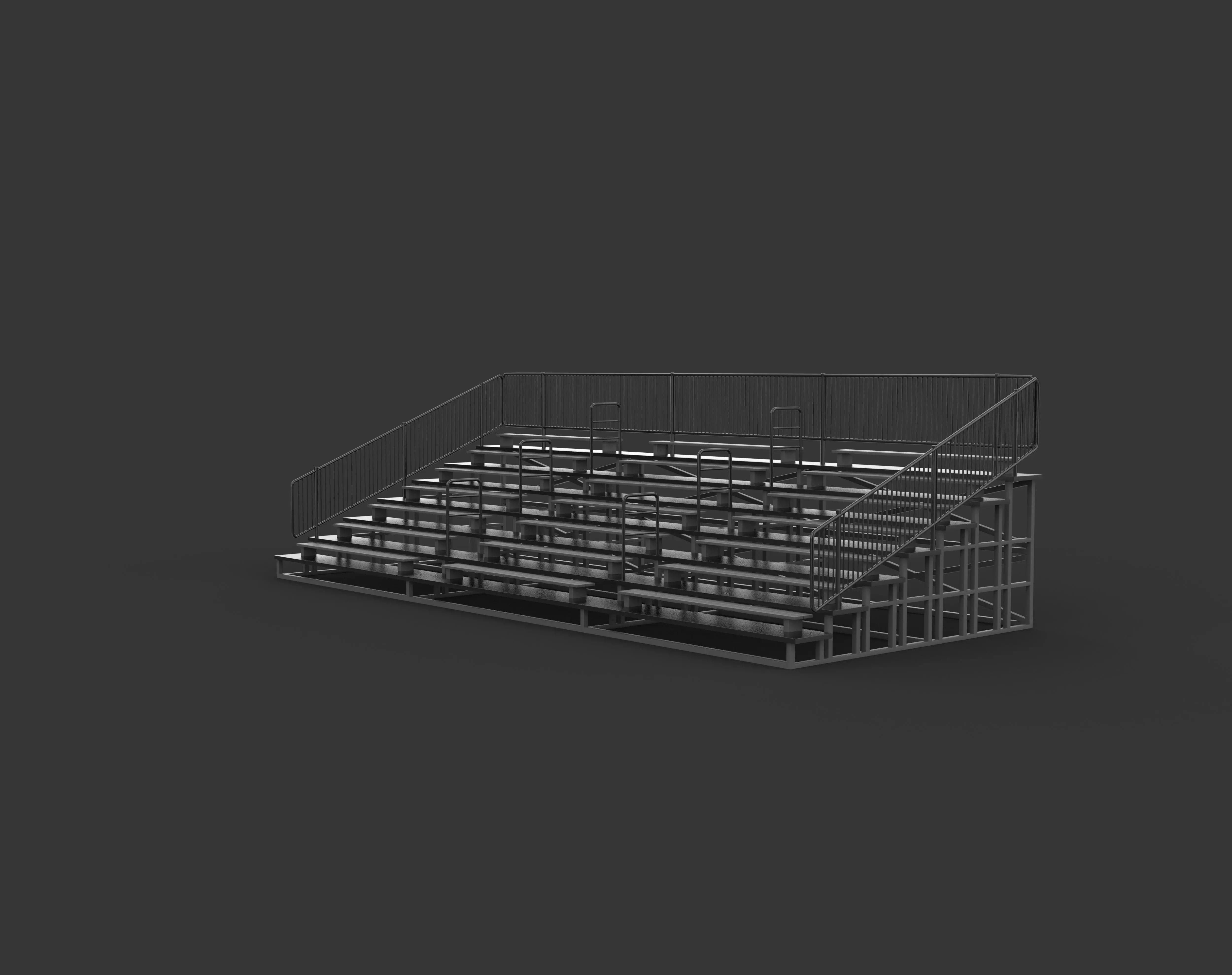 Bleachers 3D model_7