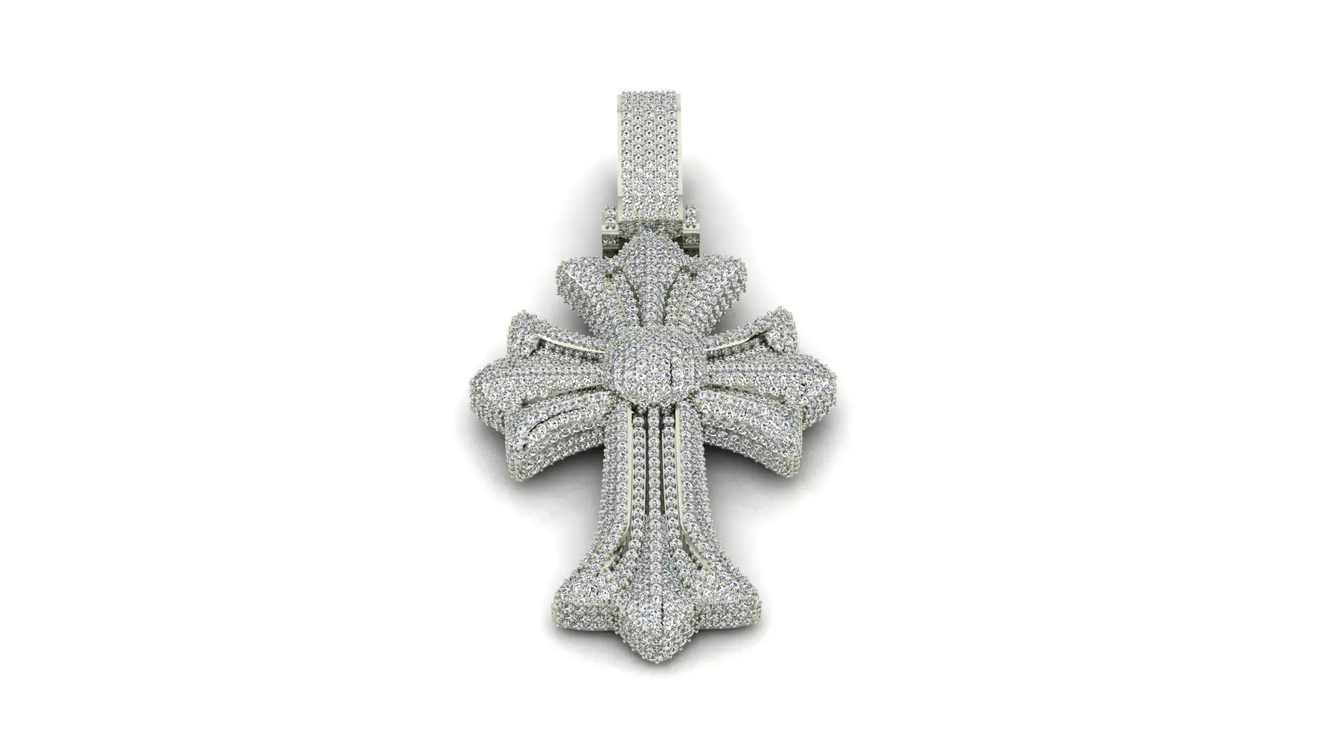 Diamond Cross Pendant 3D print model_0