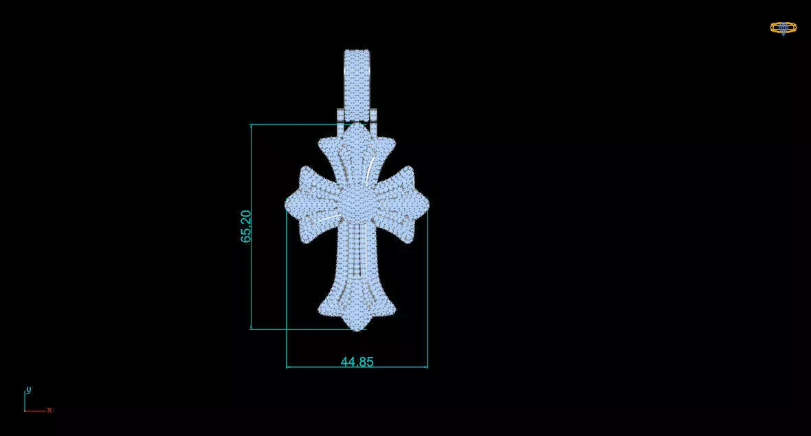 Diamond Cross Pendant 3D print model_3