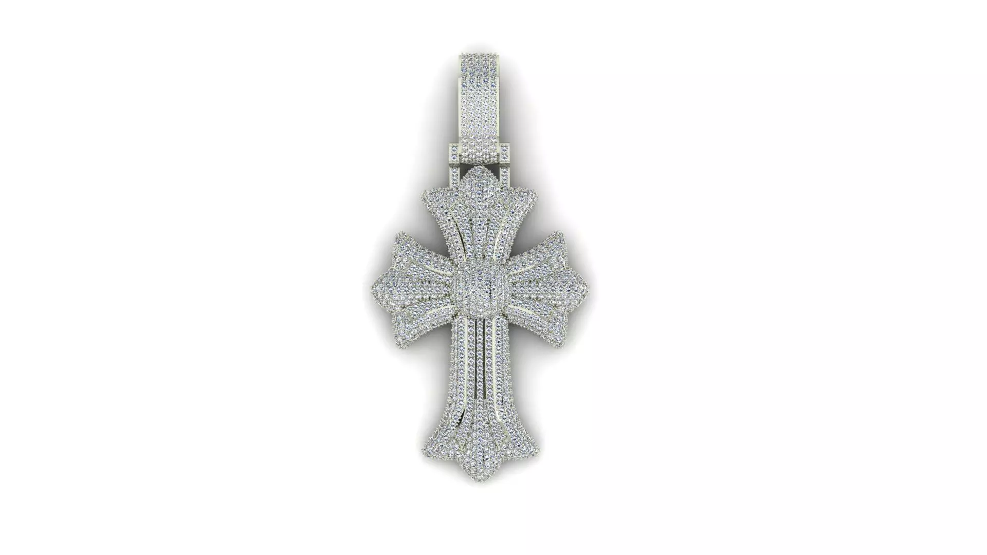 Diamond Cross Pendant 3D print model_1