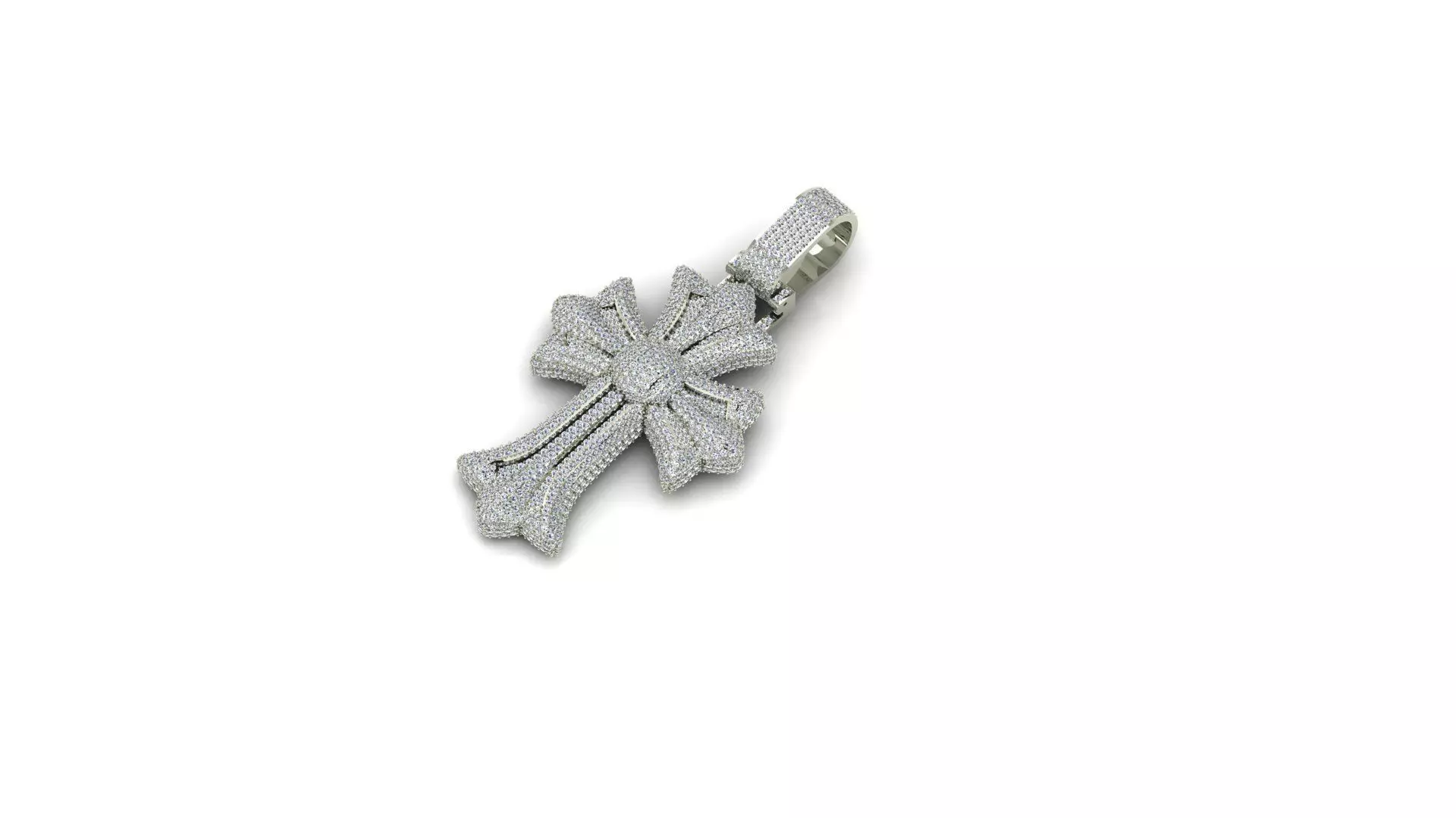 Diamond Cross Pendant 3D print model_2