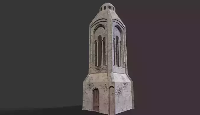 Medieval ruin Low-poly 3D model