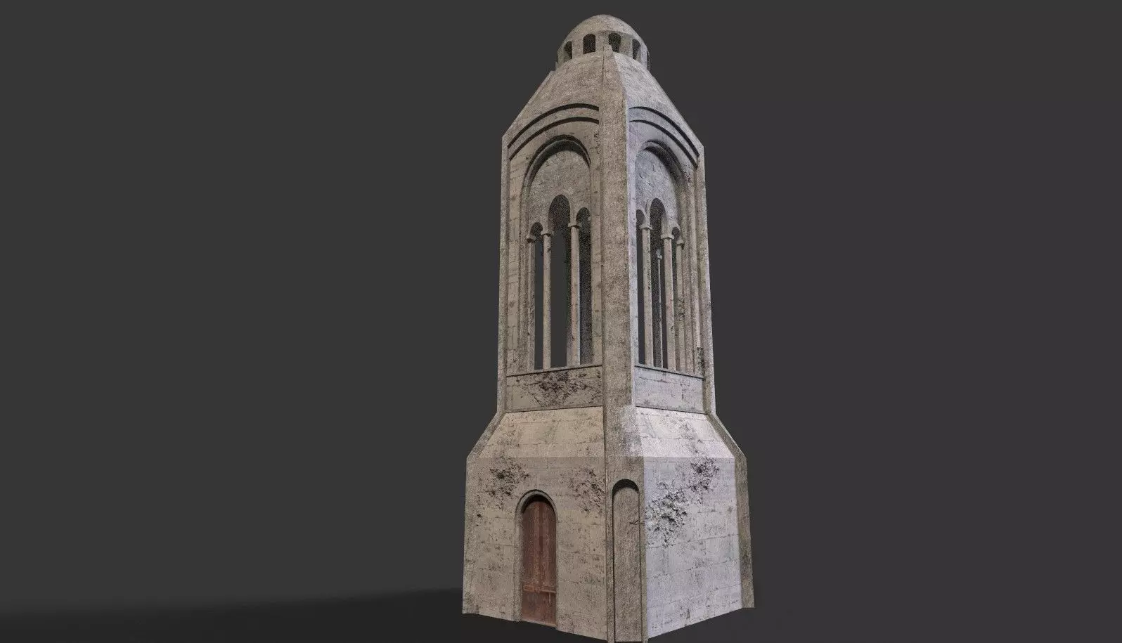 Medieval ruin Low-poly 3D model_0