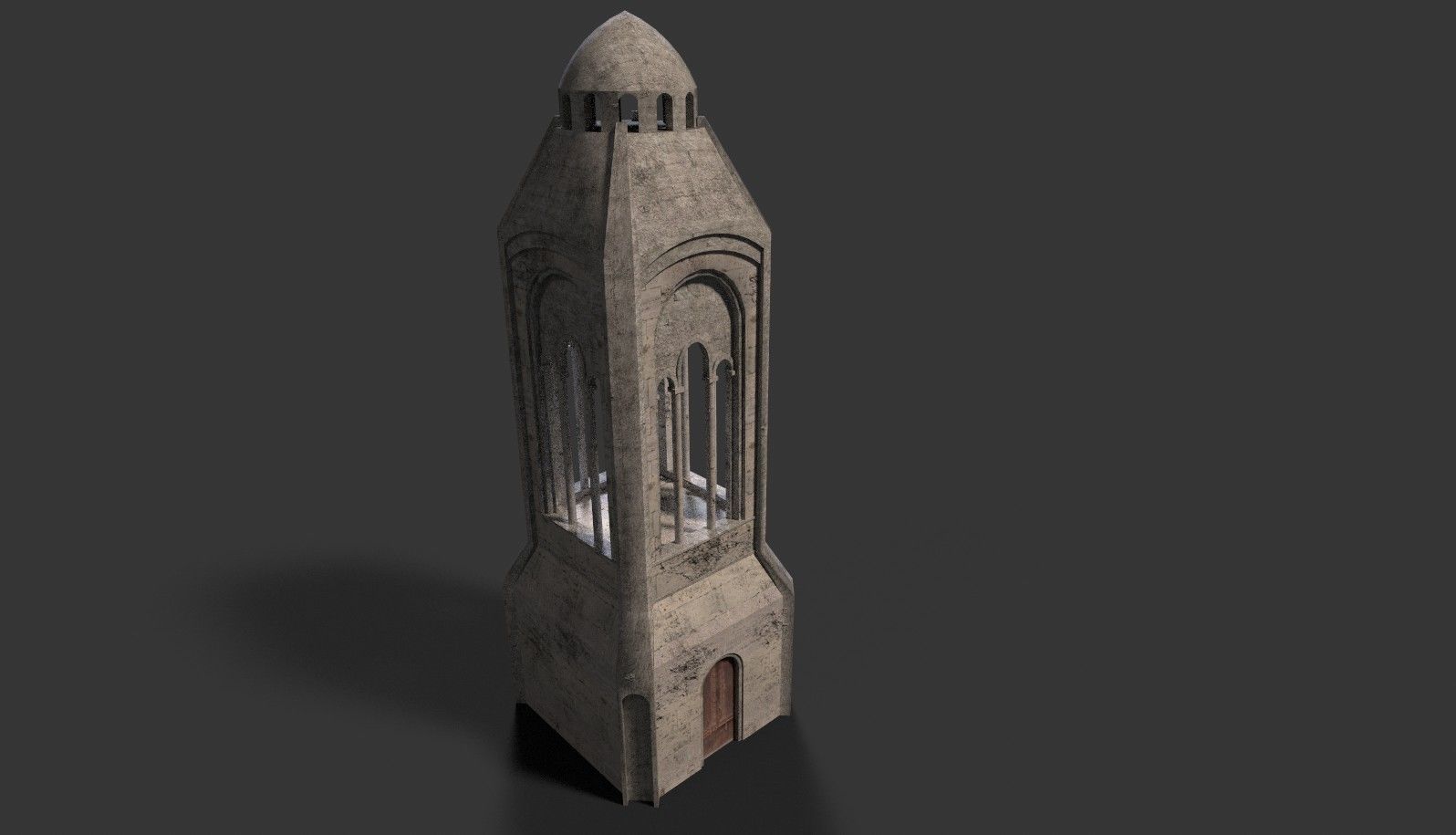 Medieval ruin Low-poly 3D model_1