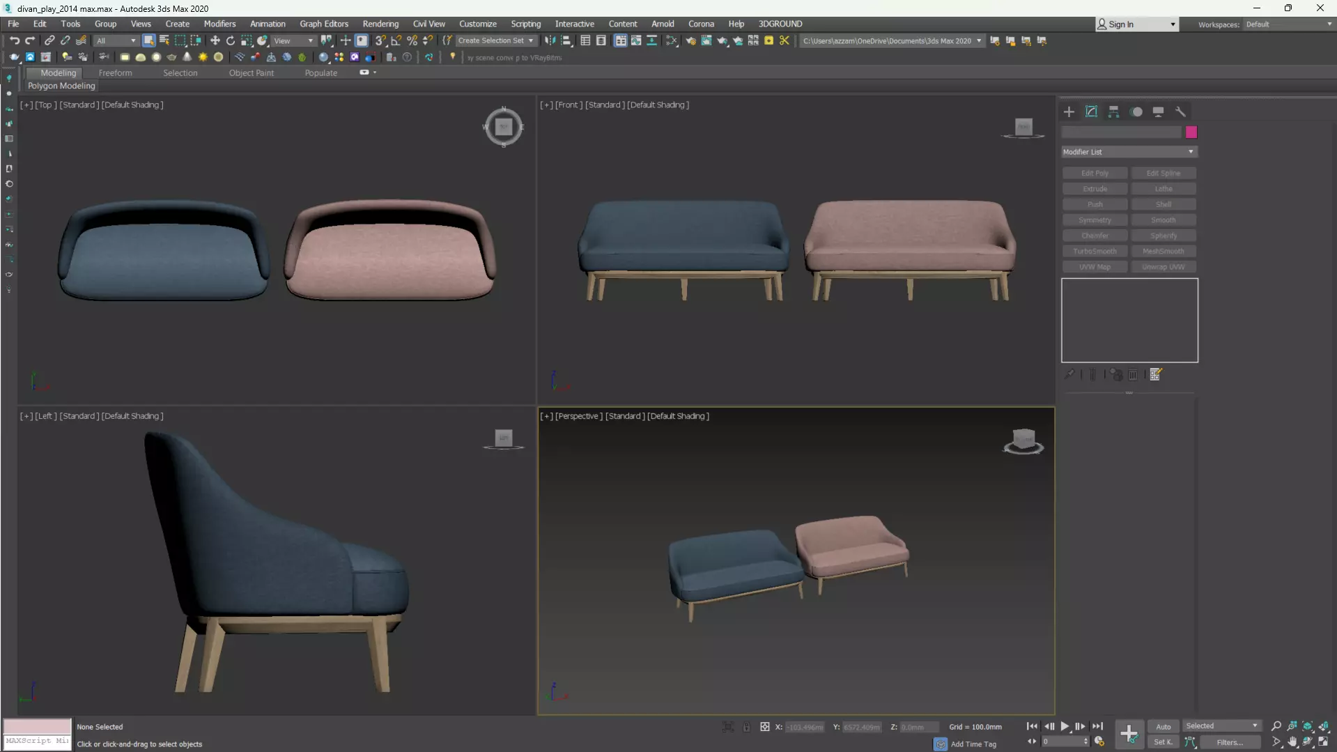 PARLA ATLAS Sofa Low-poly 3D model_8