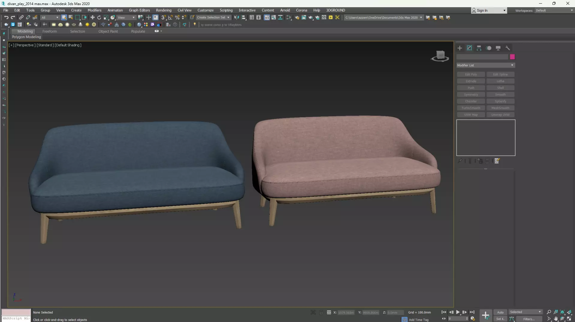 PARLA ATLAS Sofa Low-poly 3D model_9