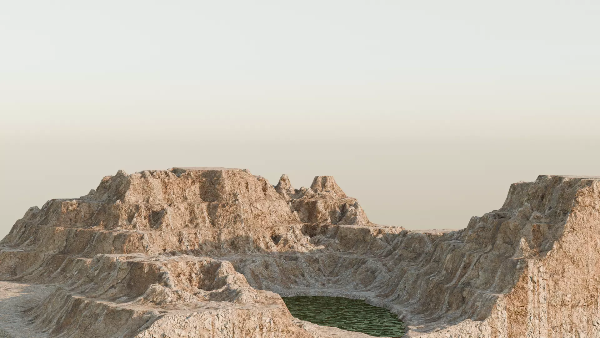 Canyon Mountains 3D Model in Blender  Realistic Environment  3D model_0