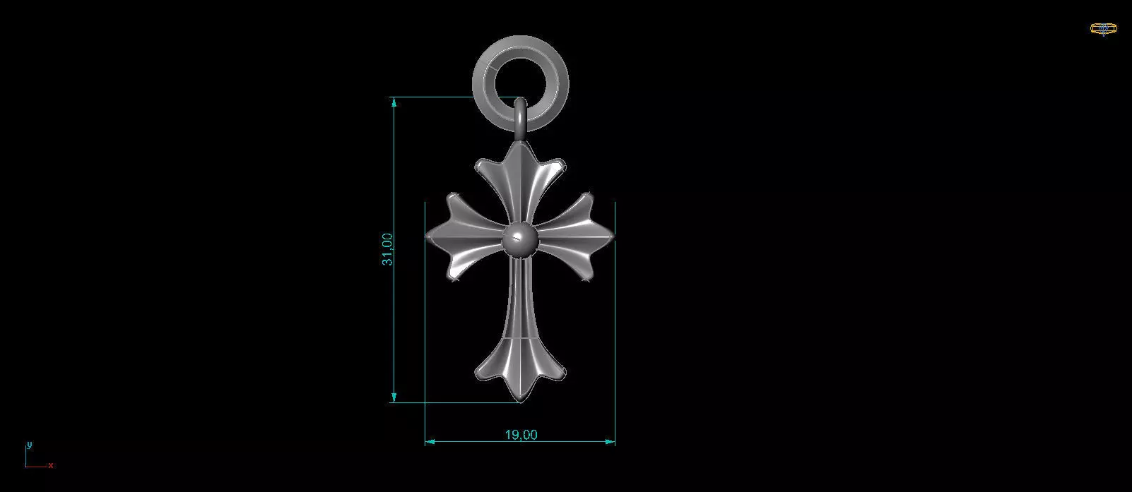 Celtic Inspired Cross Pendant 3D print model_3