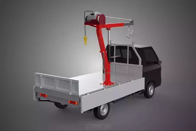 DROPSIDE JIB CRANE LIFT HOIST WINCH MOTOR BED GATE PICKUP TRUCK 3D model