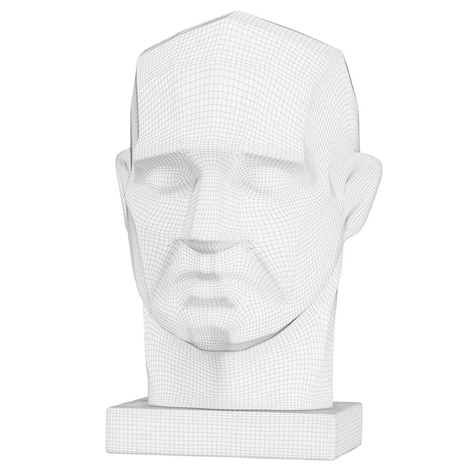 Sculpture polygonal male head 3D model_5