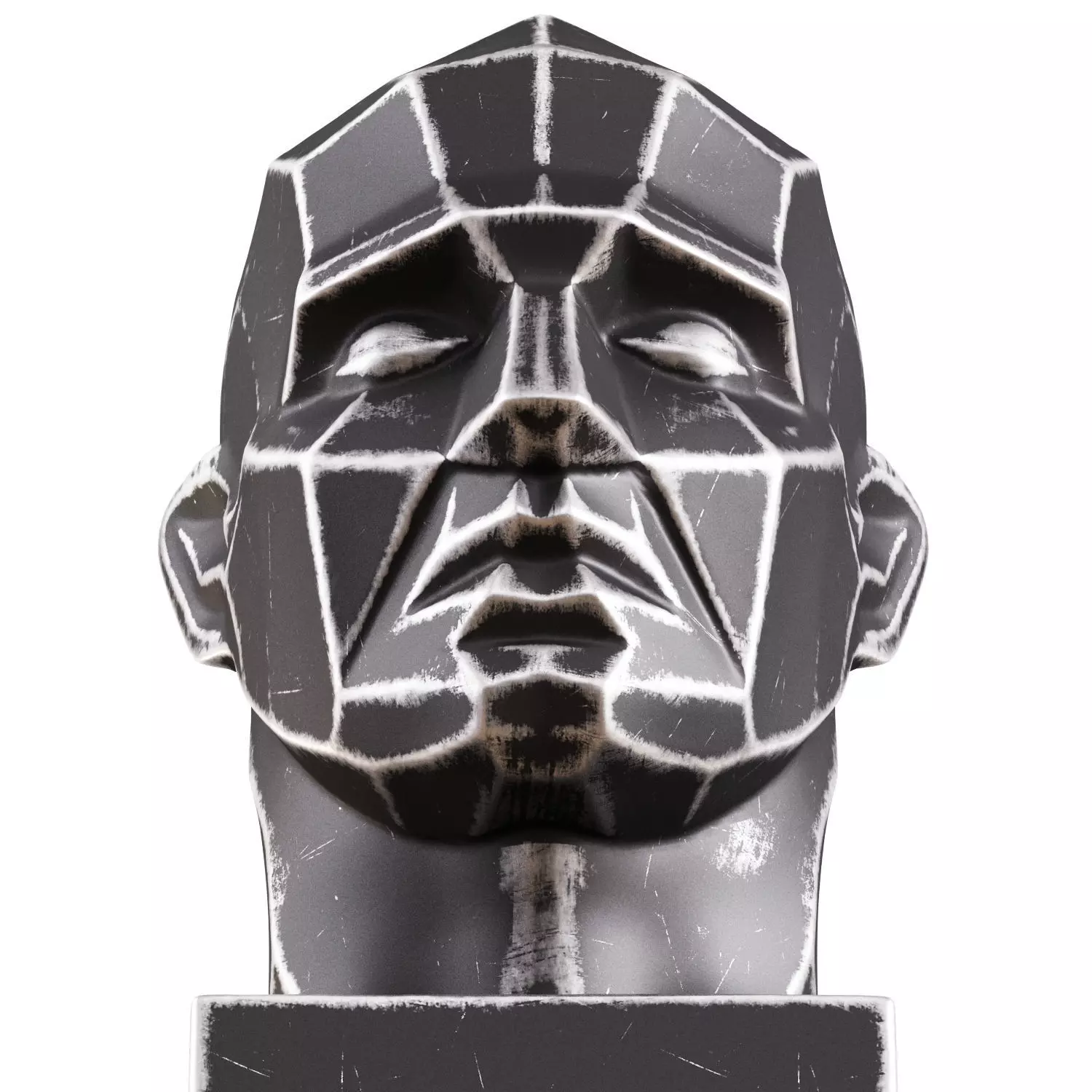 Sculpture polygonal male head 3D model_4