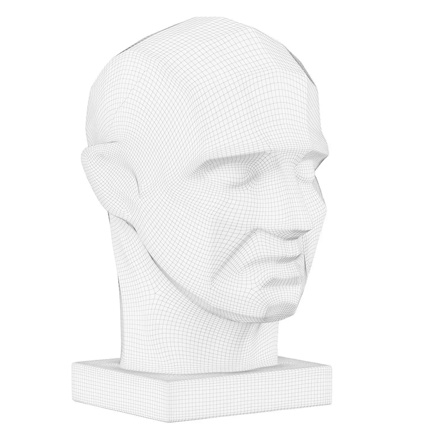 Sculpture polygonal male head 3D model_6