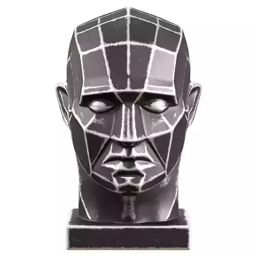 Sculpture polygonal male head 3D model