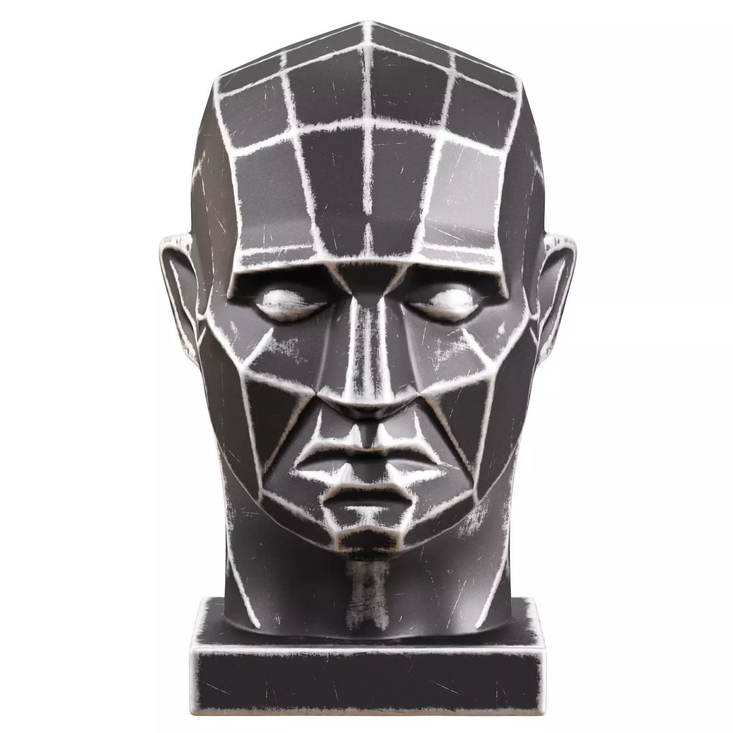Sculpture polygonal male head 3D model_0