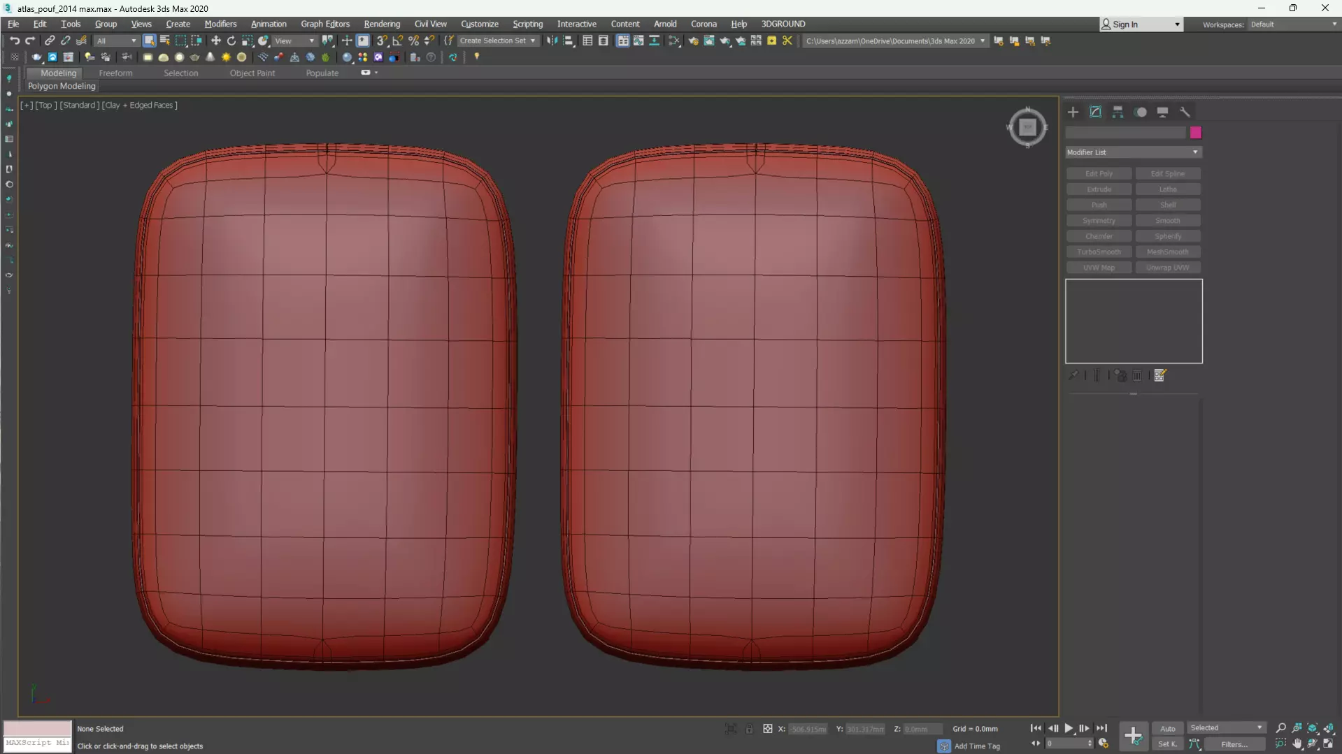 Atlas Pouf by PARLA Low-poly 3D model_17