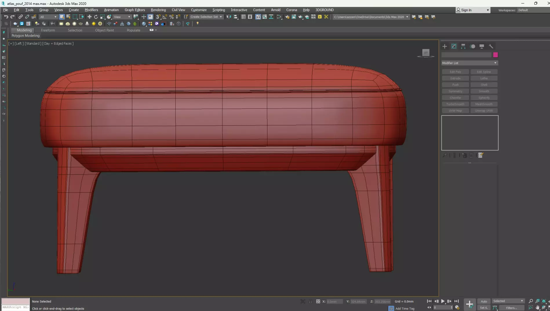 Atlas Pouf by PARLA Low-poly 3D model_15