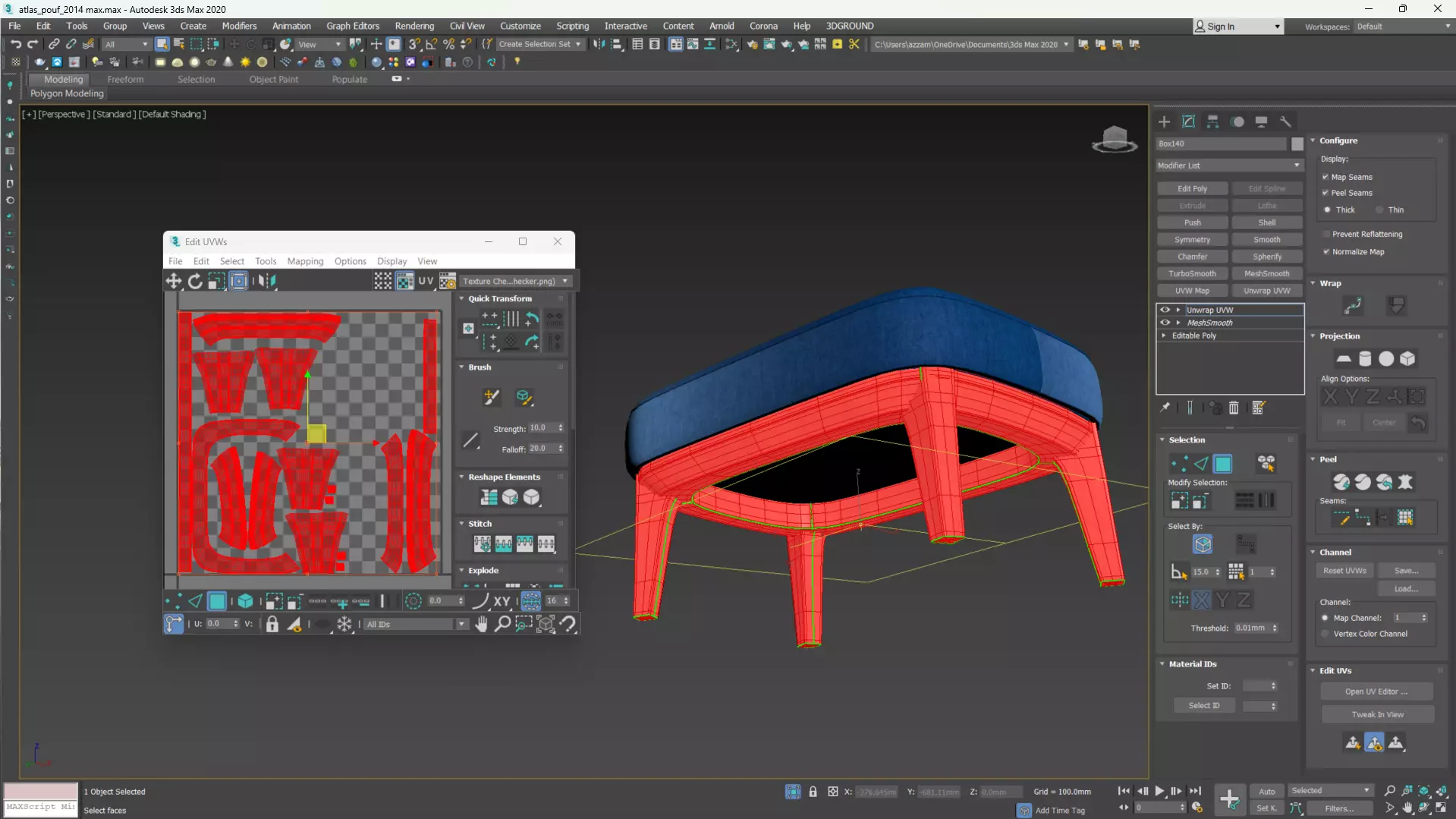 Atlas Pouf by PARLA Low-poly 3D model_12