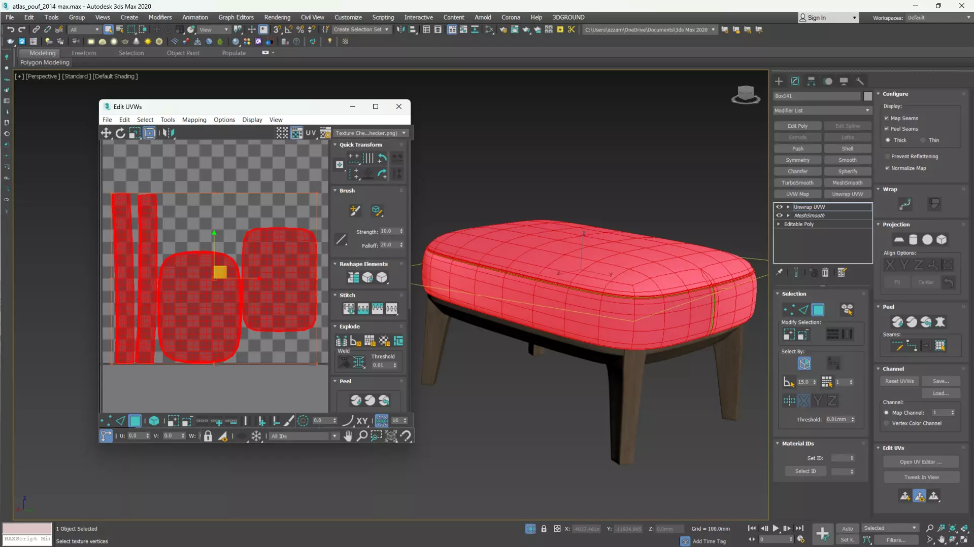 Atlas Pouf by PARLA Low-poly 3D model_10