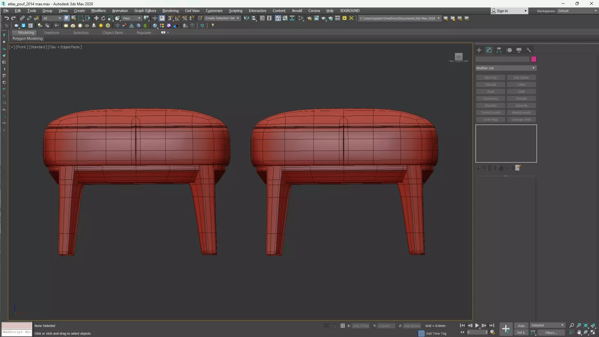 Atlas Pouf by PARLA Low-poly 3D model_19