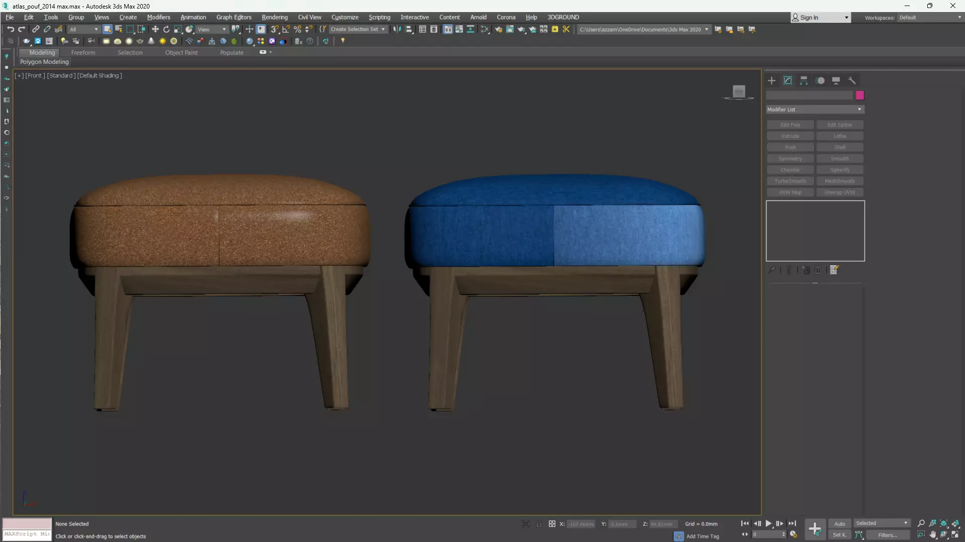 Atlas Pouf by PARLA Low-poly 3D model_18