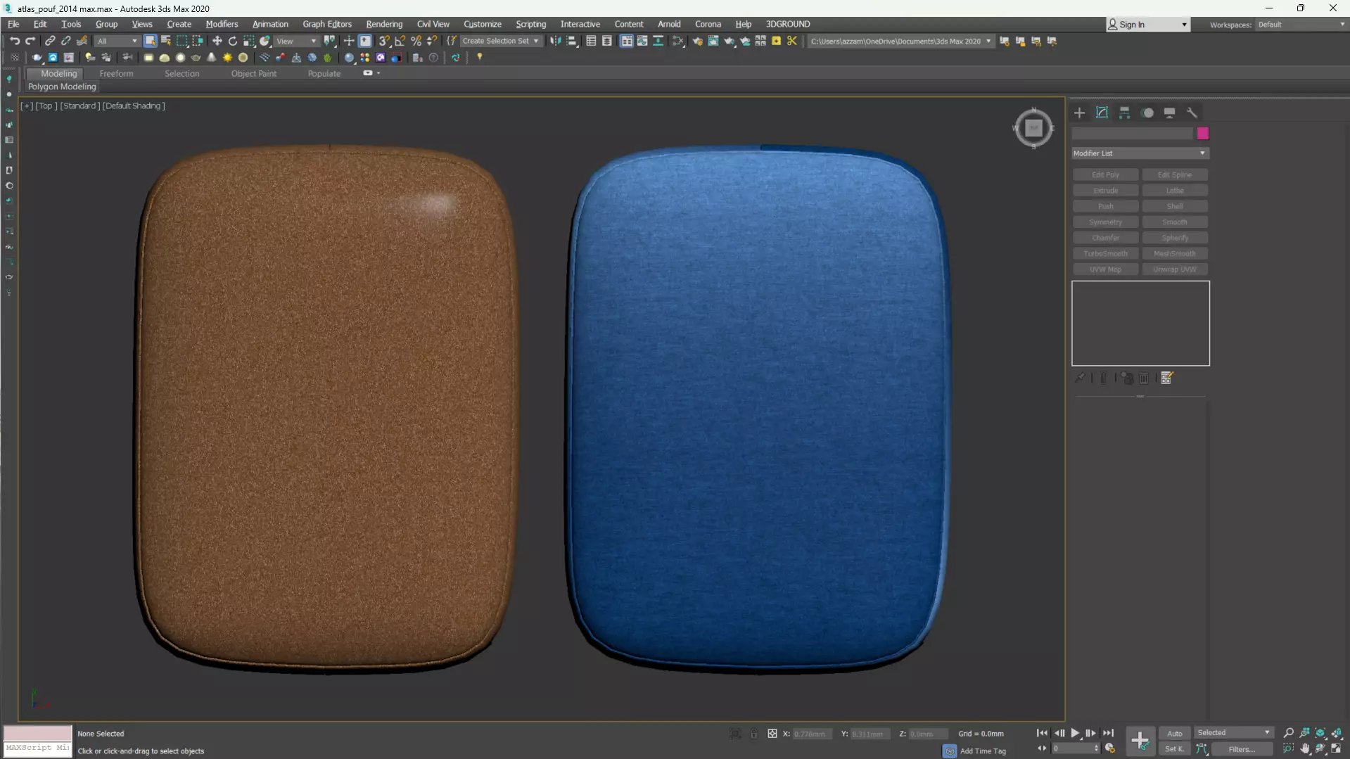 Atlas Pouf by PARLA Low-poly 3D model_16