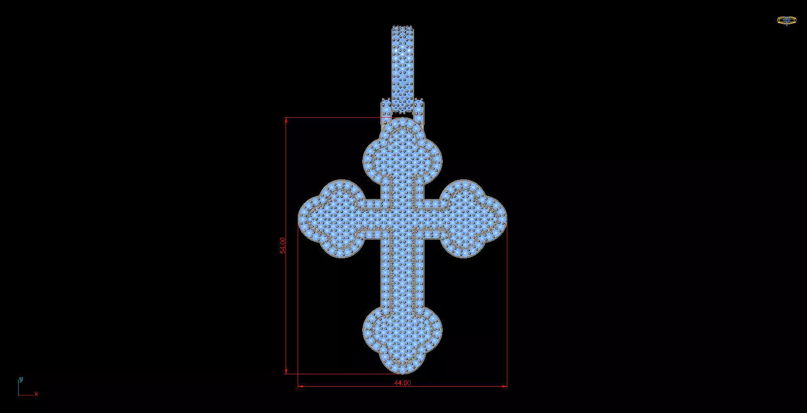 Diamond Cross Pendant 3D print model_3