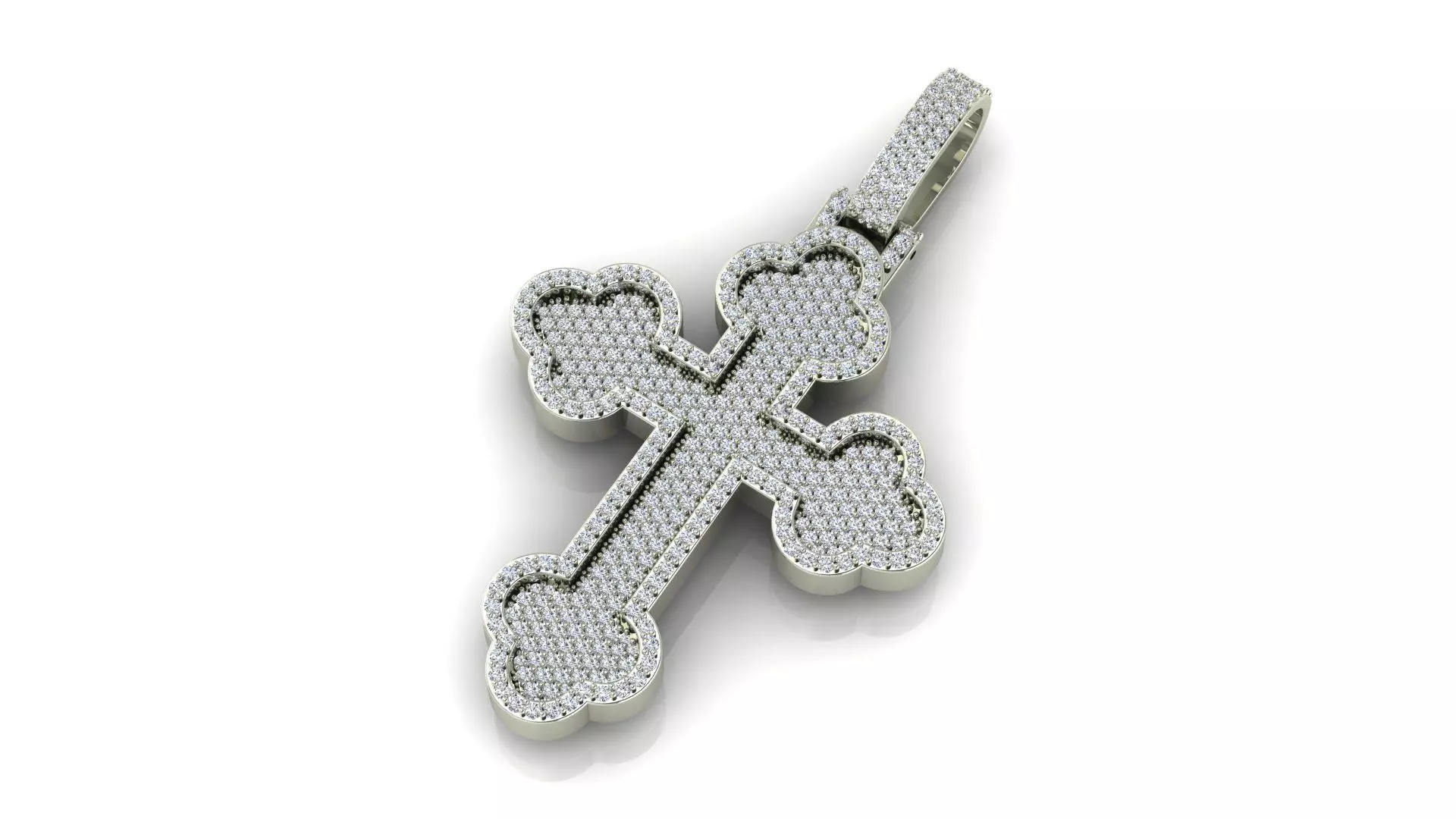 Diamond Cross Pendant 3D print model_0