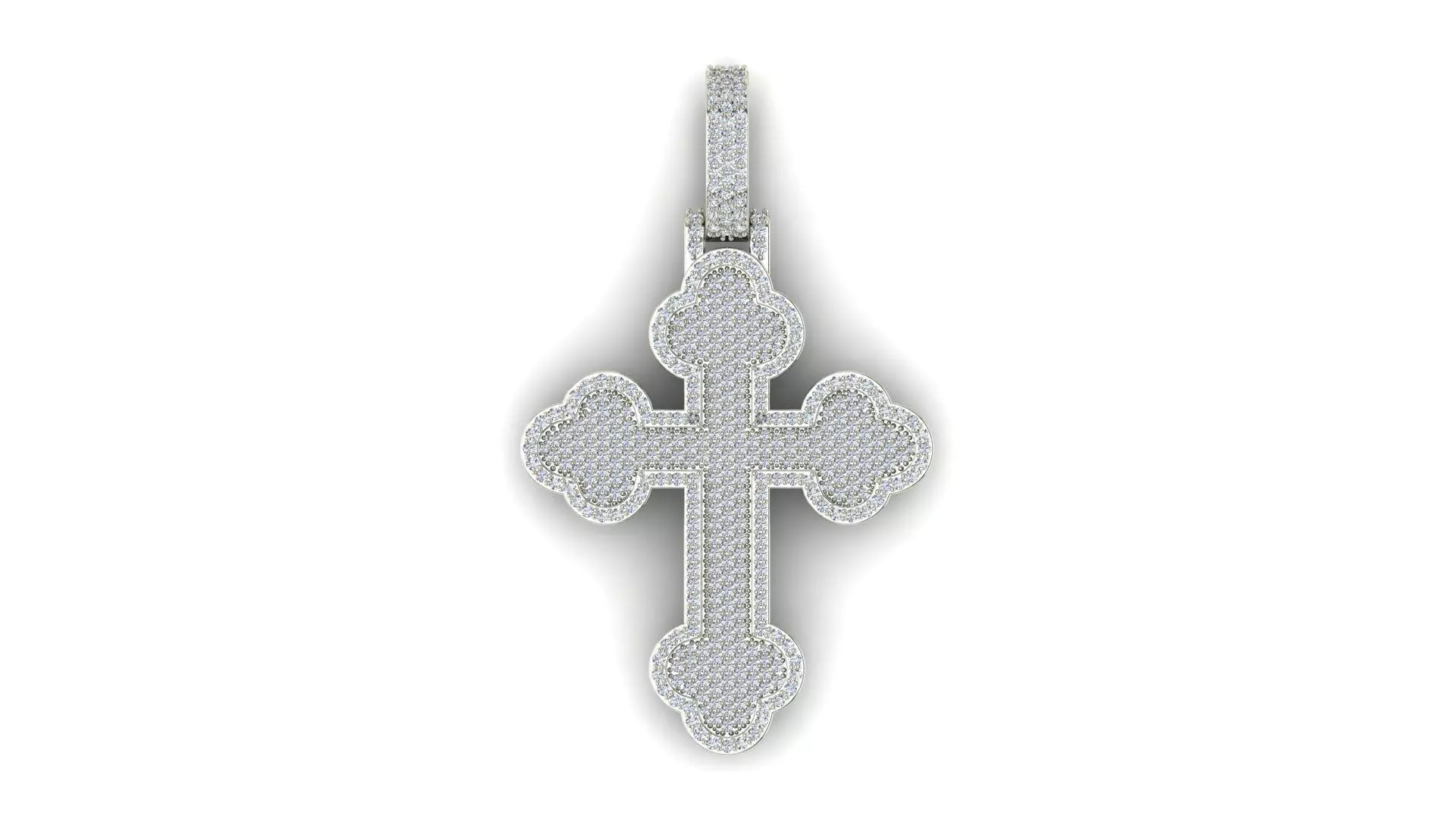 Diamond Cross Pendant 3D print model_1