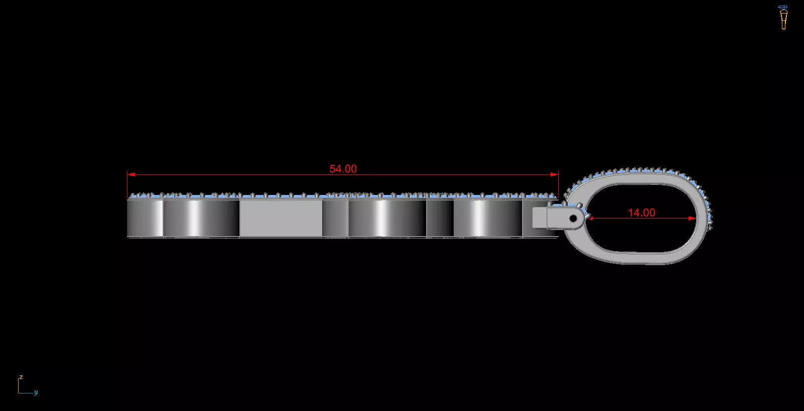 Diamond Cross Pendant 3D print model_4